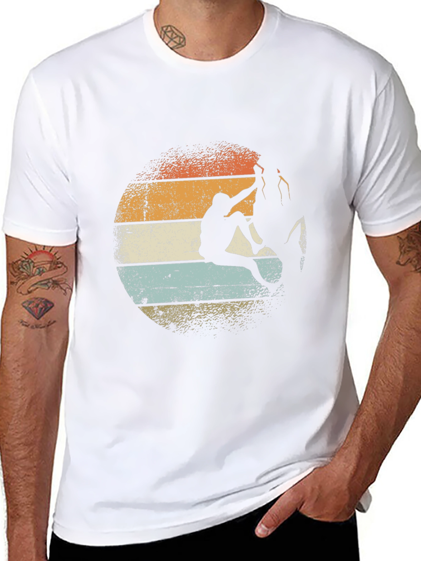 Climbing Retro Graphic Tee - Black