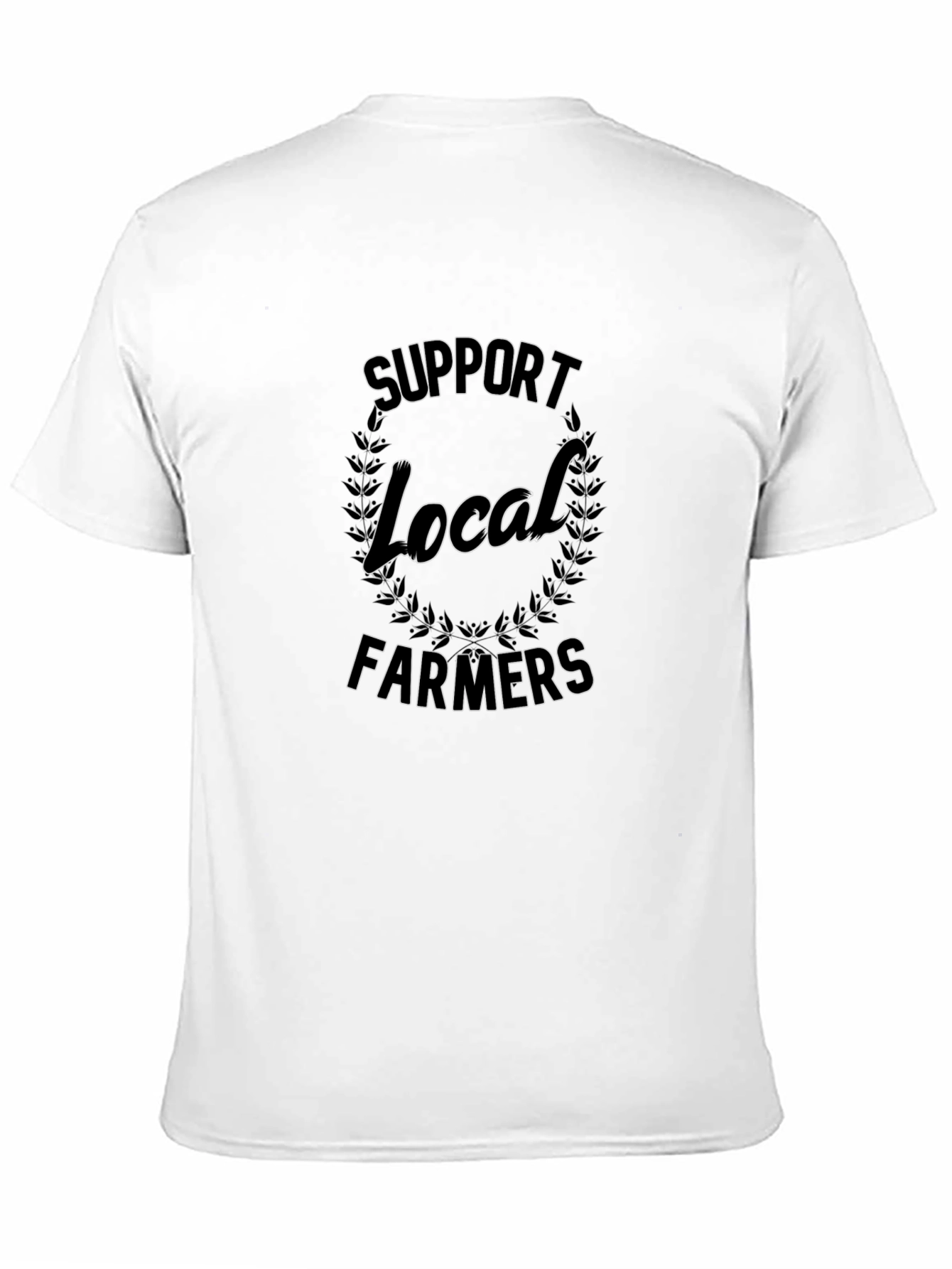 Support Local Farmers Black Graphic T-Shirt