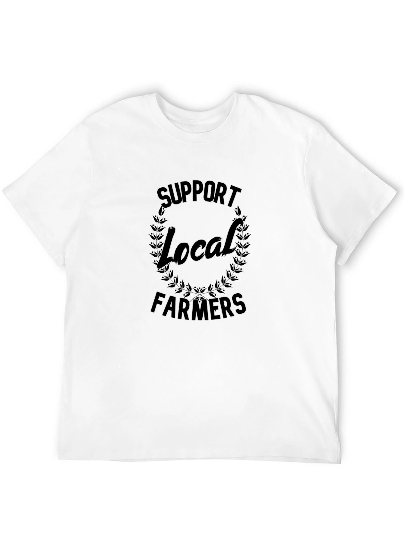 Support Local Farmers Black Graphic T-Shirt