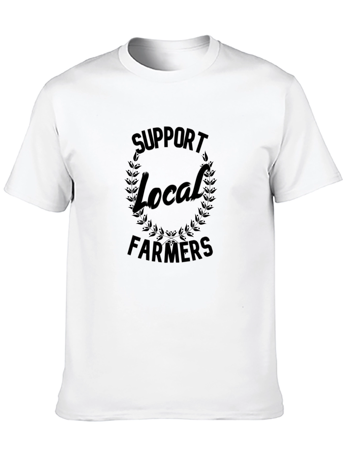 Support Local Farmers Black Graphic T-Shirt
