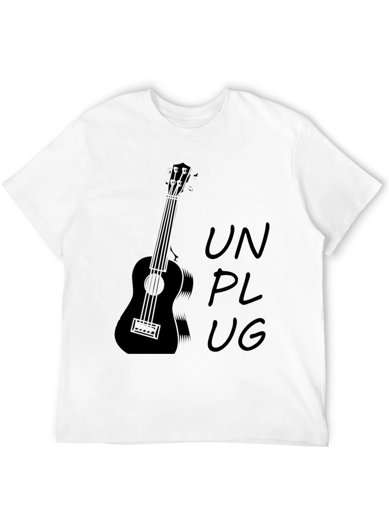 Unplug Ukulele Graphic Tee - Black
