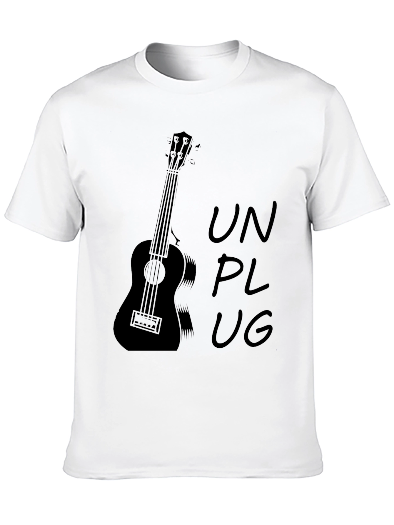 Unplug Ukulele Graphic Tee - Black
