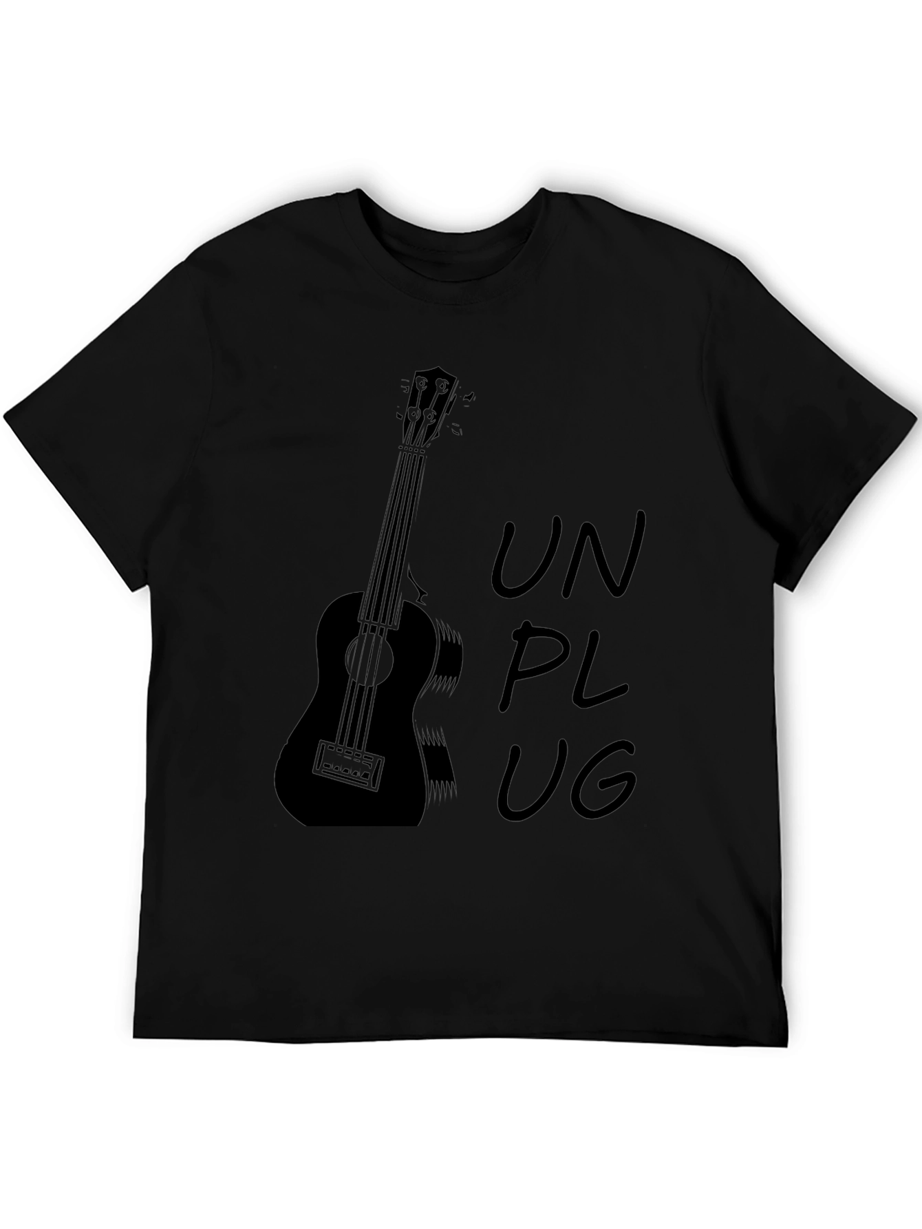Unplug Ukulele Graphic Tee - Black