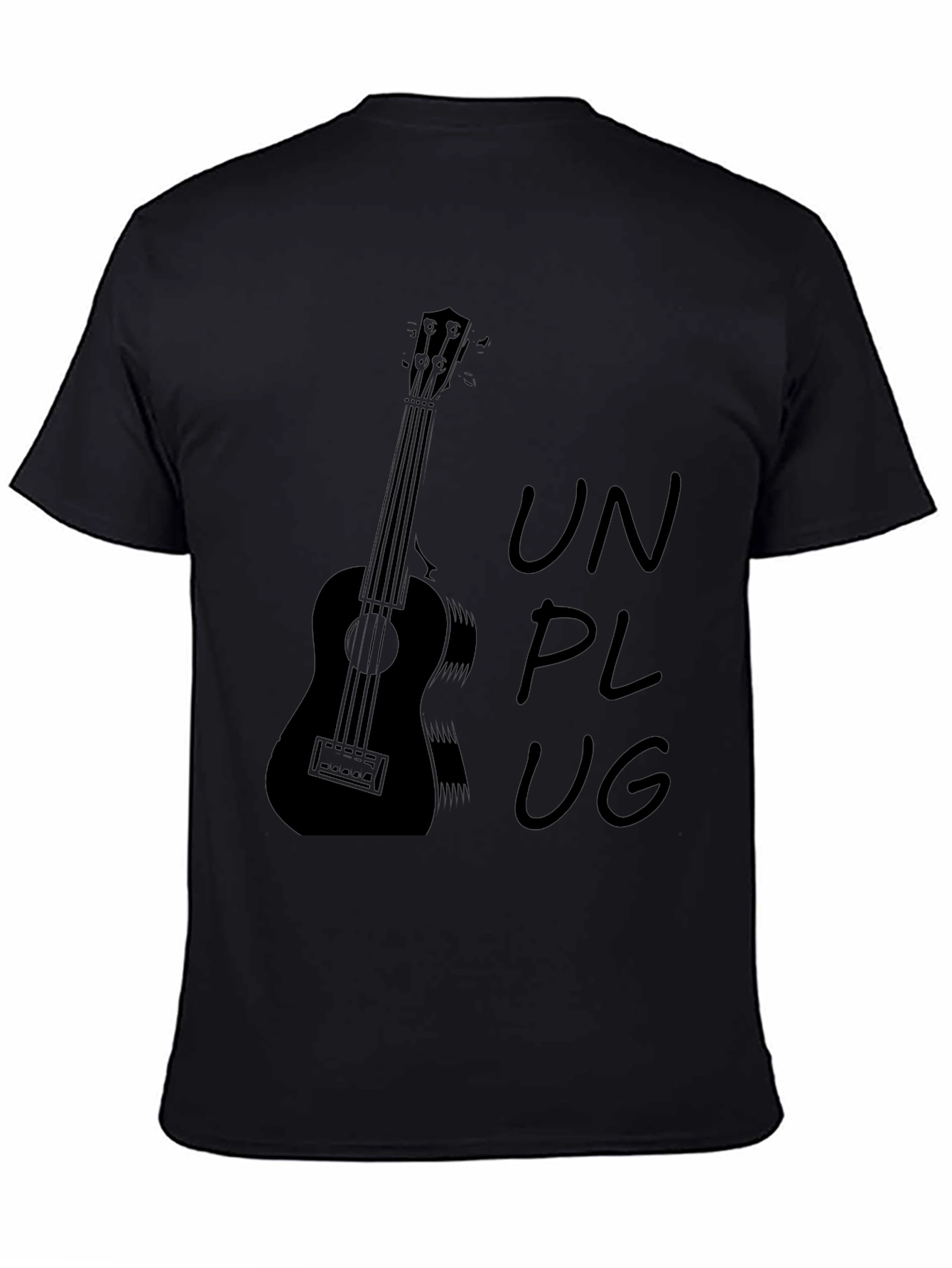 Unplug Ukulele Graphic Tee - Black