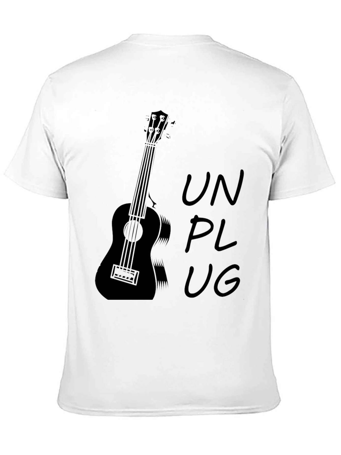 Unplug Ukulele Graphic Tee - Black