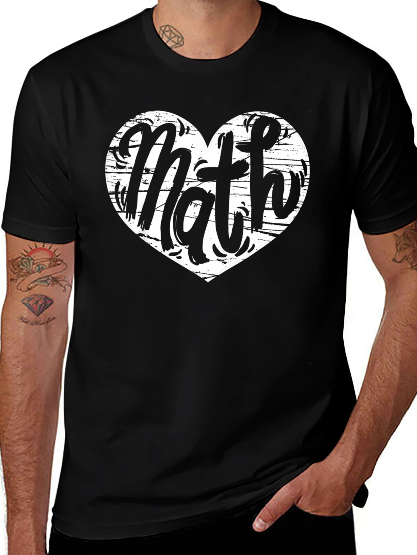 Math Heart Graphic T-Shirt - Black