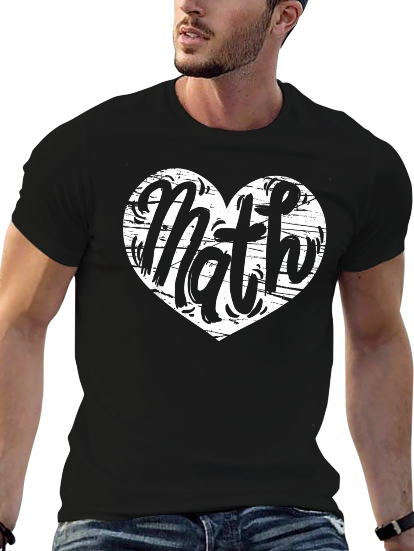 Math Heart Graphic T-Shirt - Black