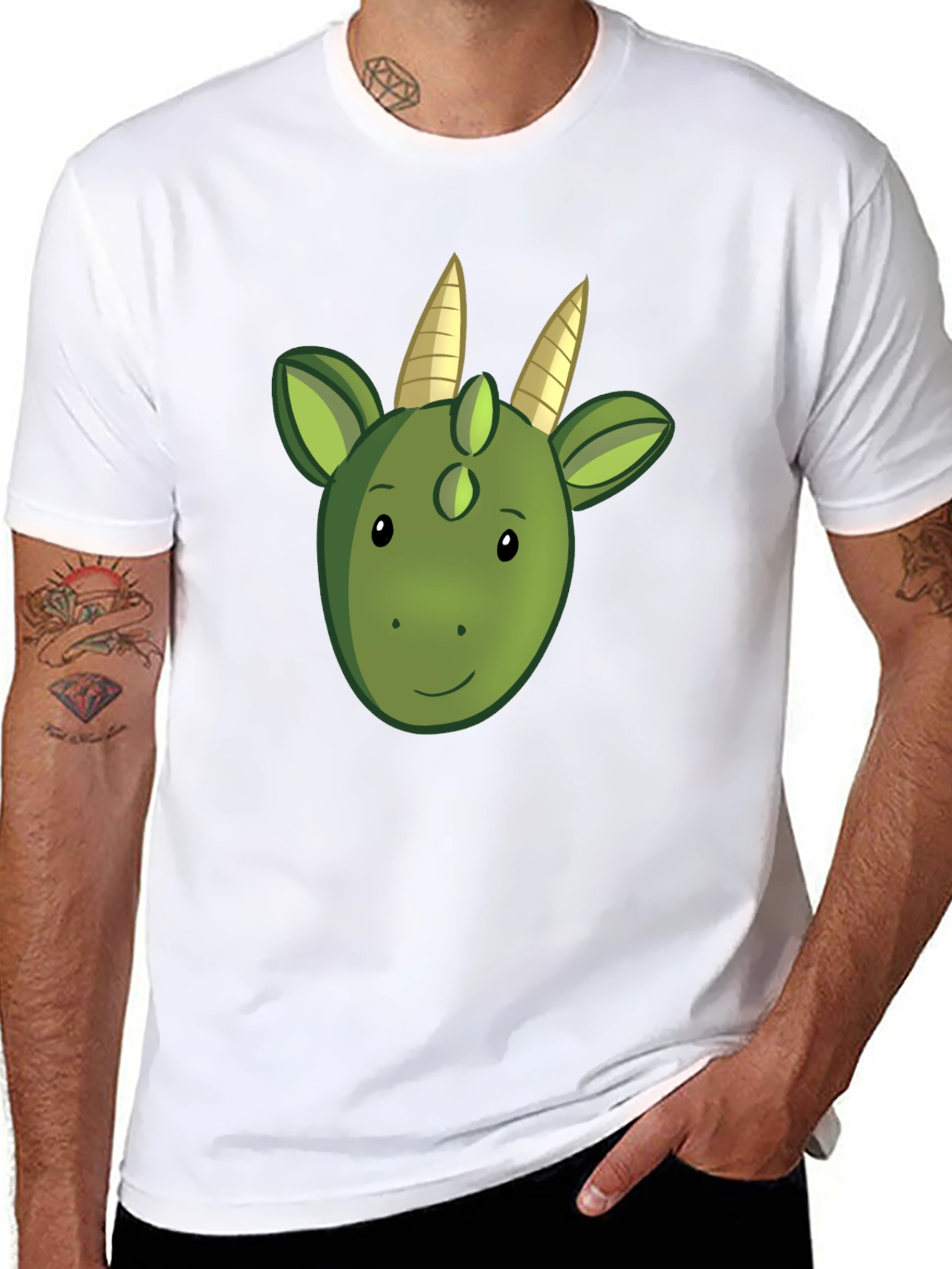 Cute Dragon Graphic Tee - Black