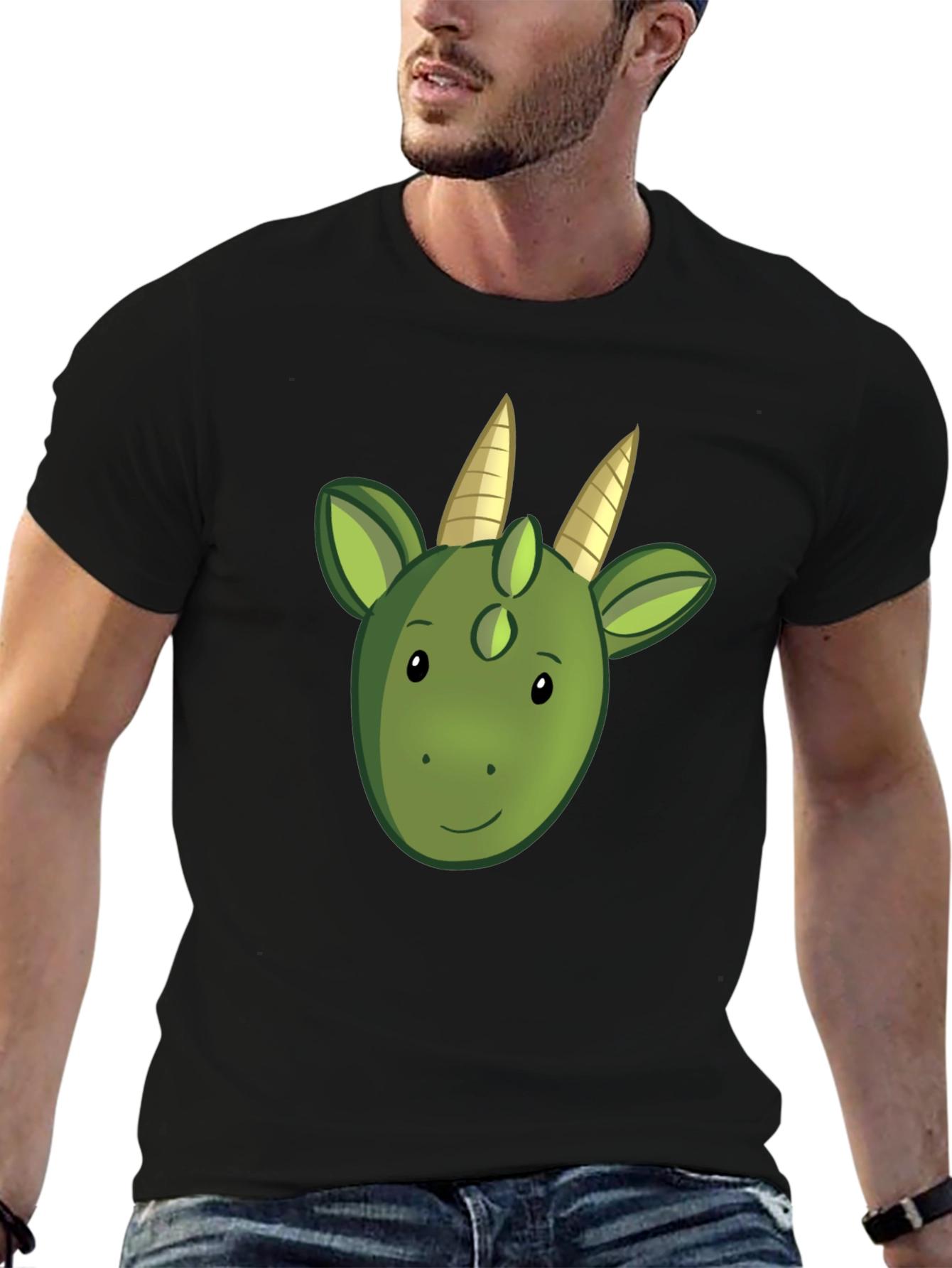 Cute Dragon Graphic Tee - Black