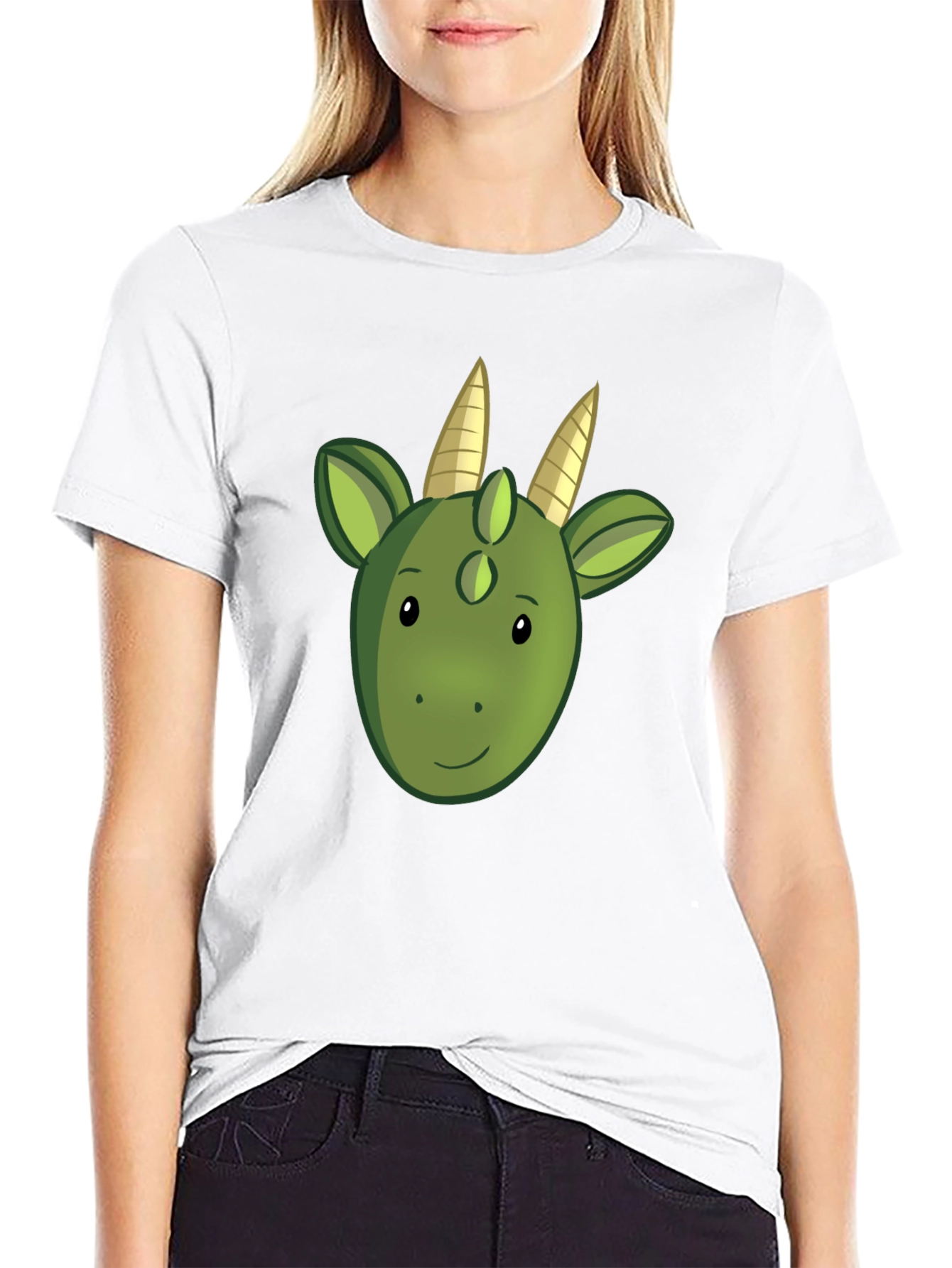 Cute Dragon Graphic Tee - Black