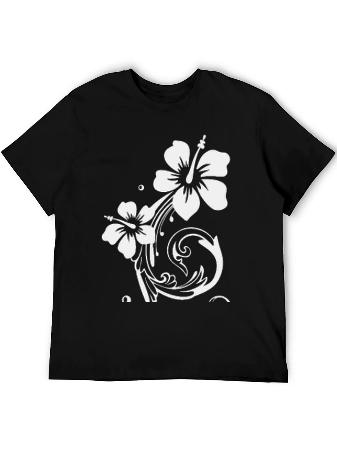 Floral Print Tee - Black Casual Shirt