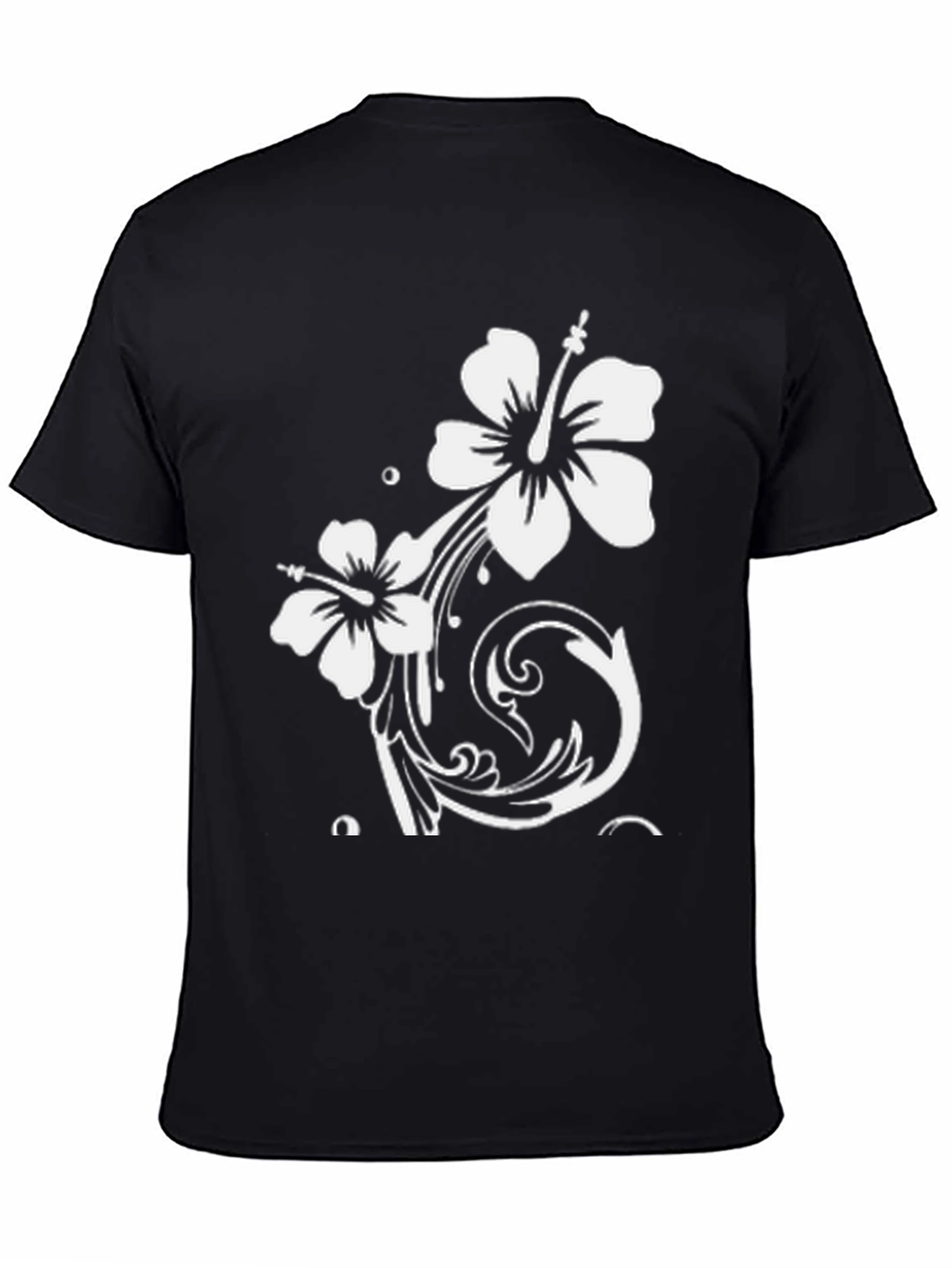 Floral Print Tee - Black Casual Shirt