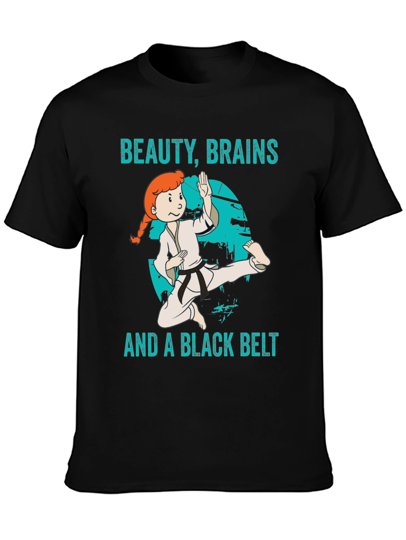 Beauty Brains Black Belt Karate Graphic Tee