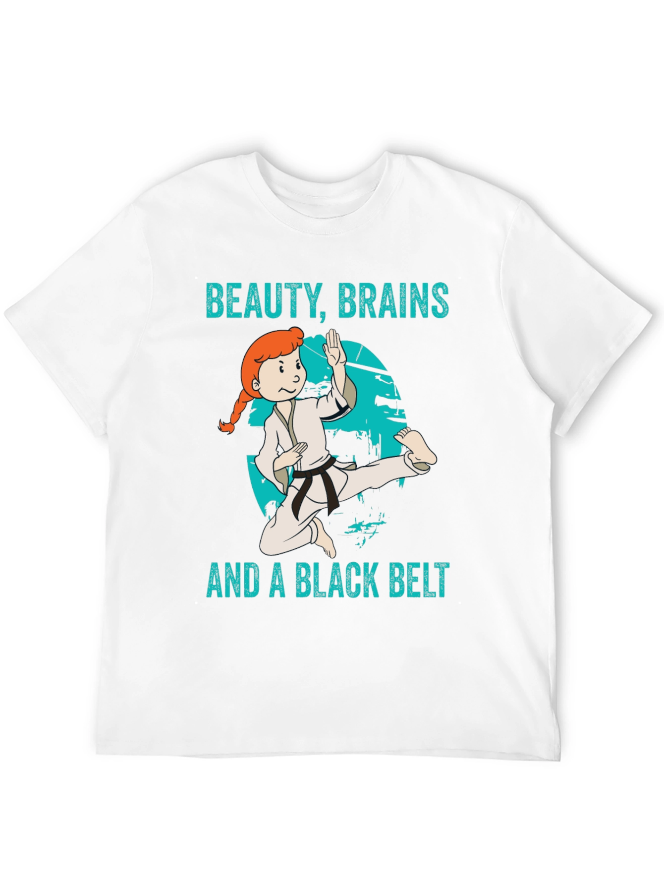 Beauty Brains Black Belt Karate Graphic Tee