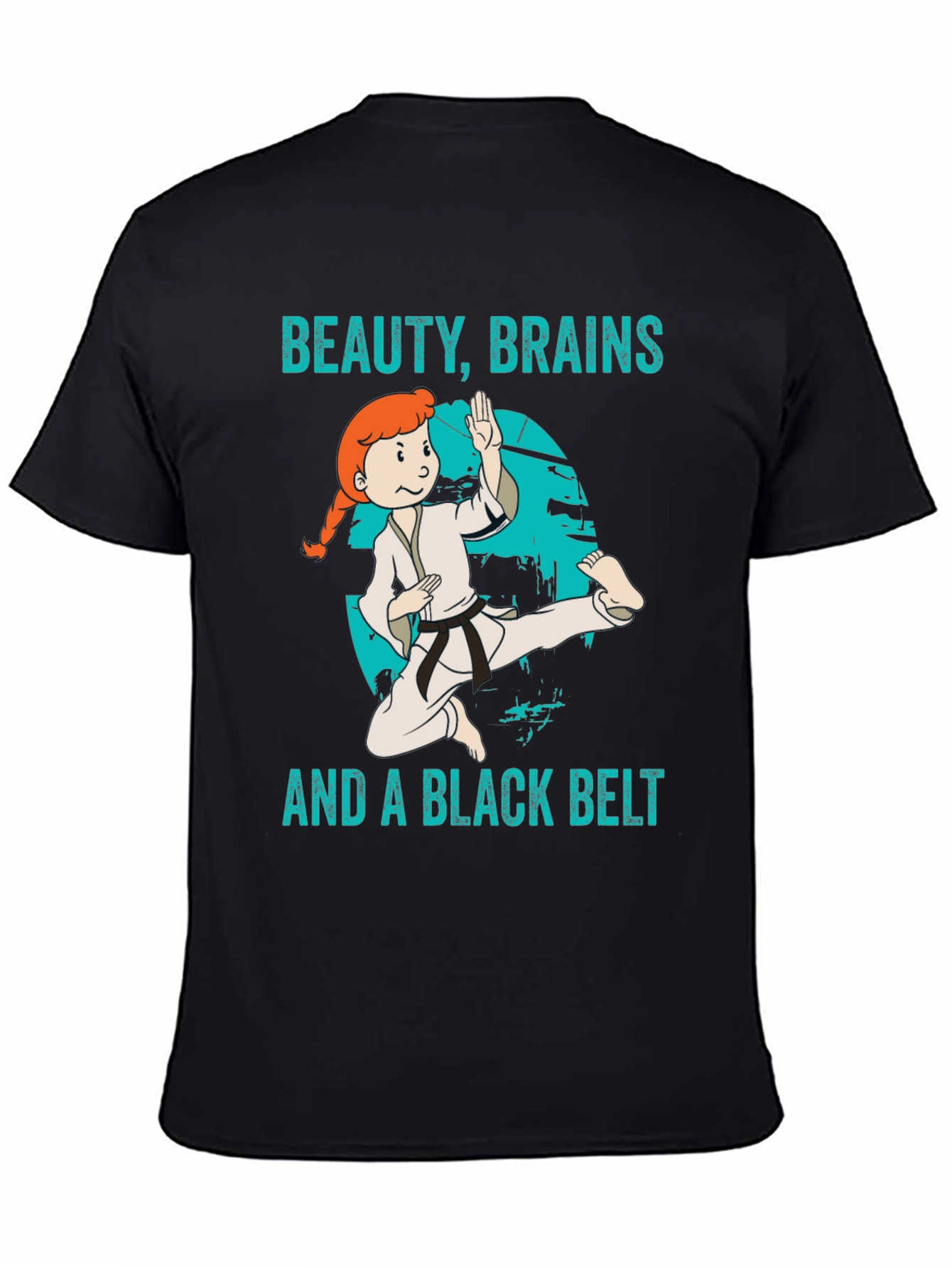 Beauty Brains Black Belt Karate Graphic Tee