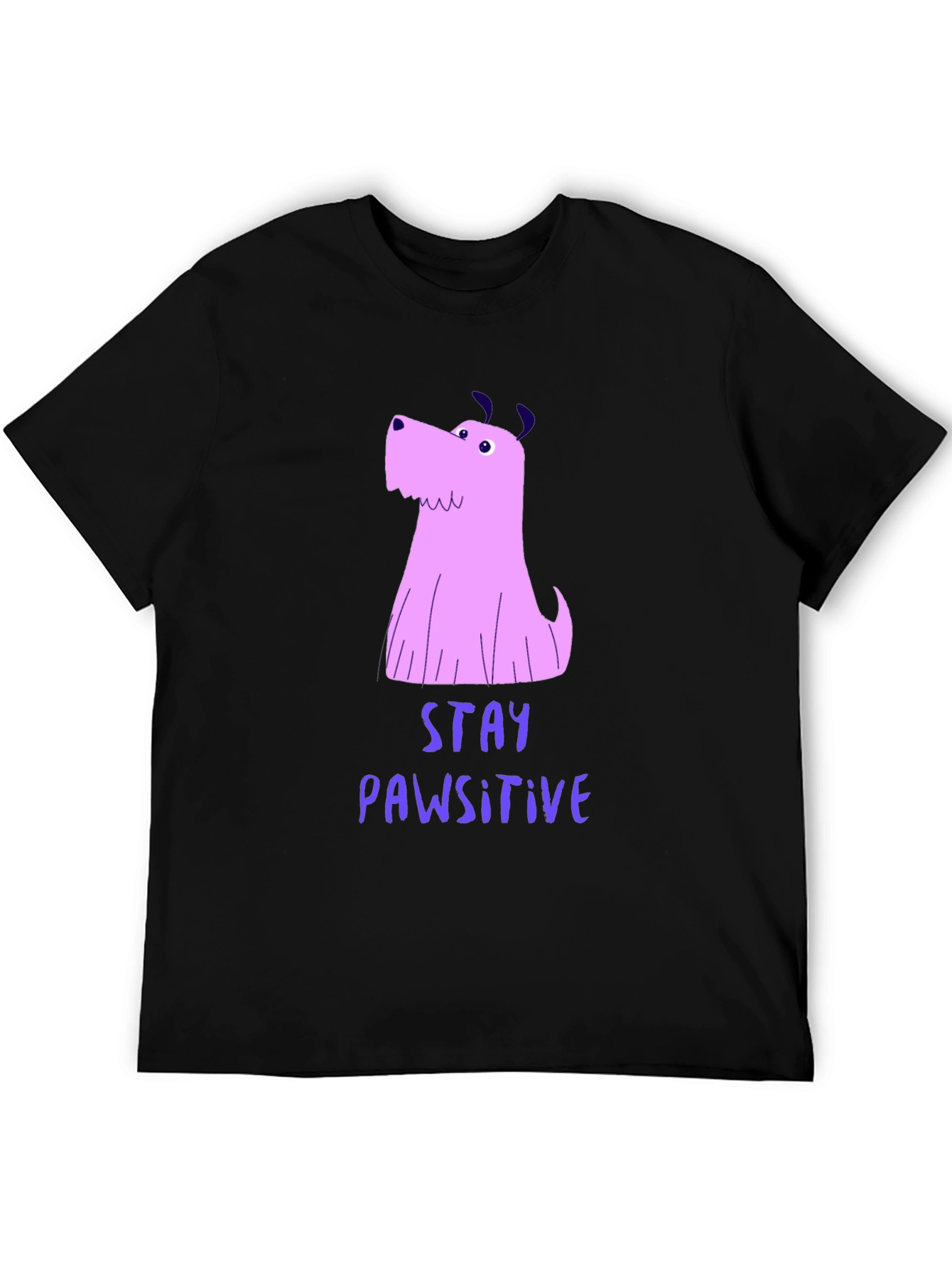 Stay Pawsitive Graphic Tee - Black