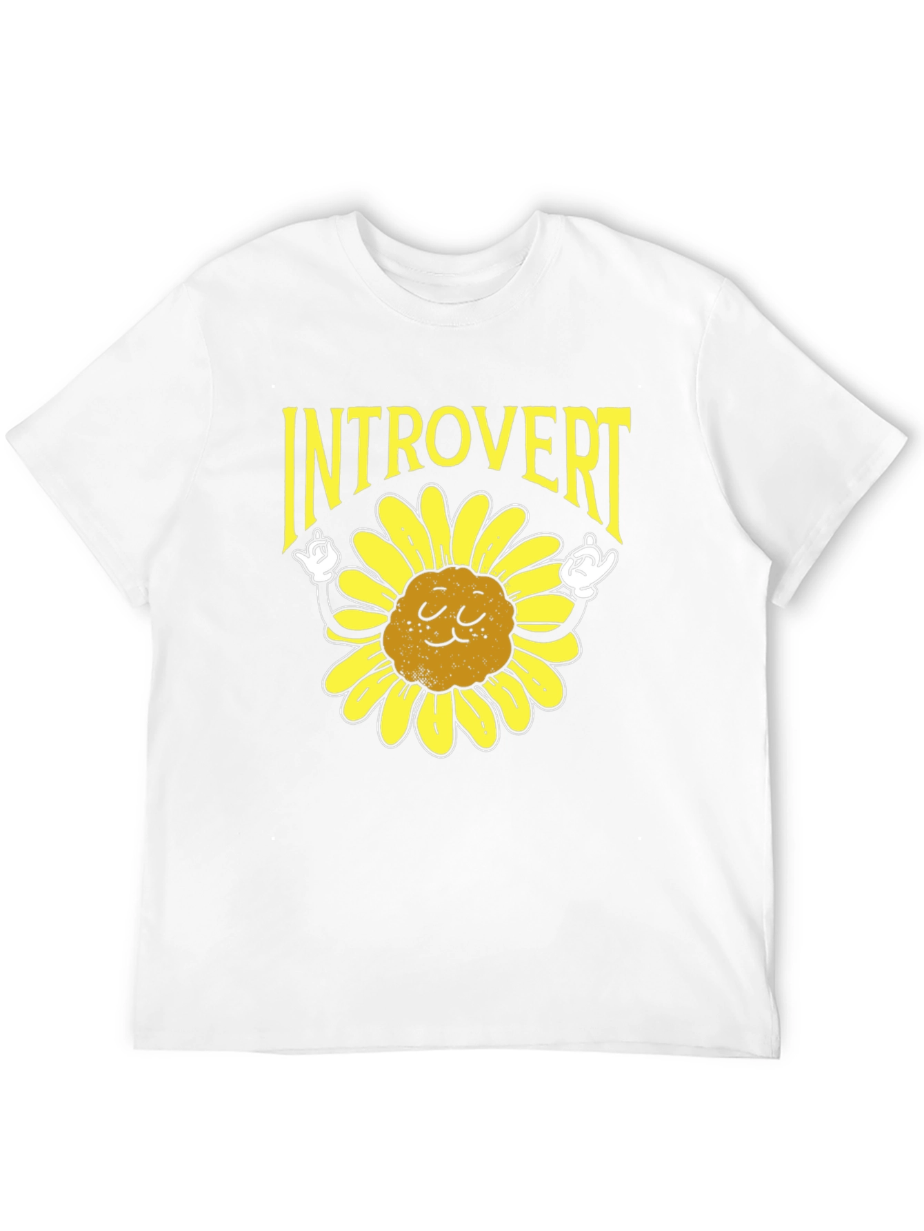 Introvert Sunflower Graphic Tee - Soft Cotton Comfort