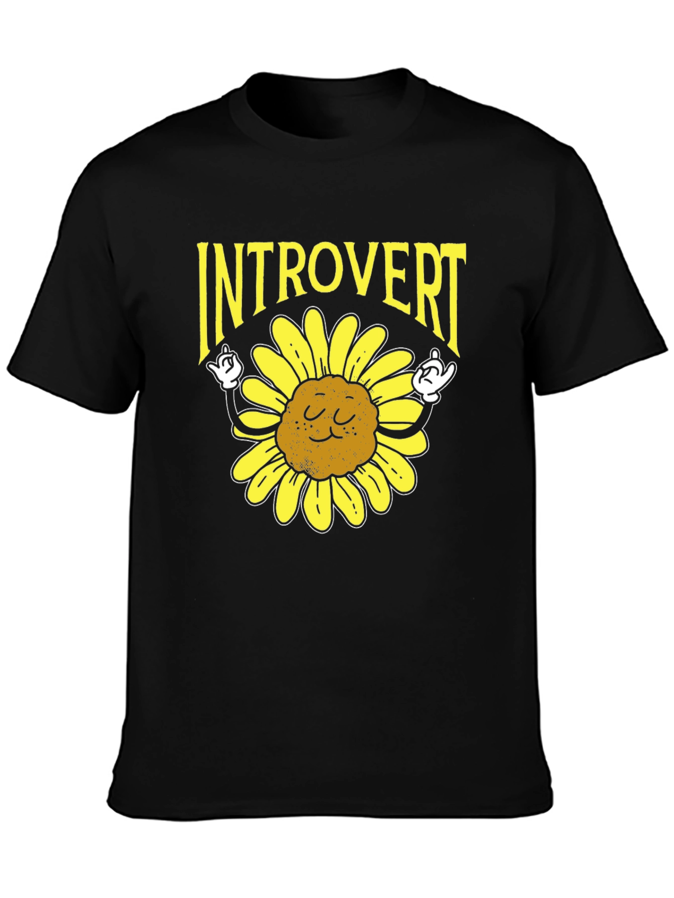 Introvert Sunflower Graphic Tee - Soft Cotton Comfort