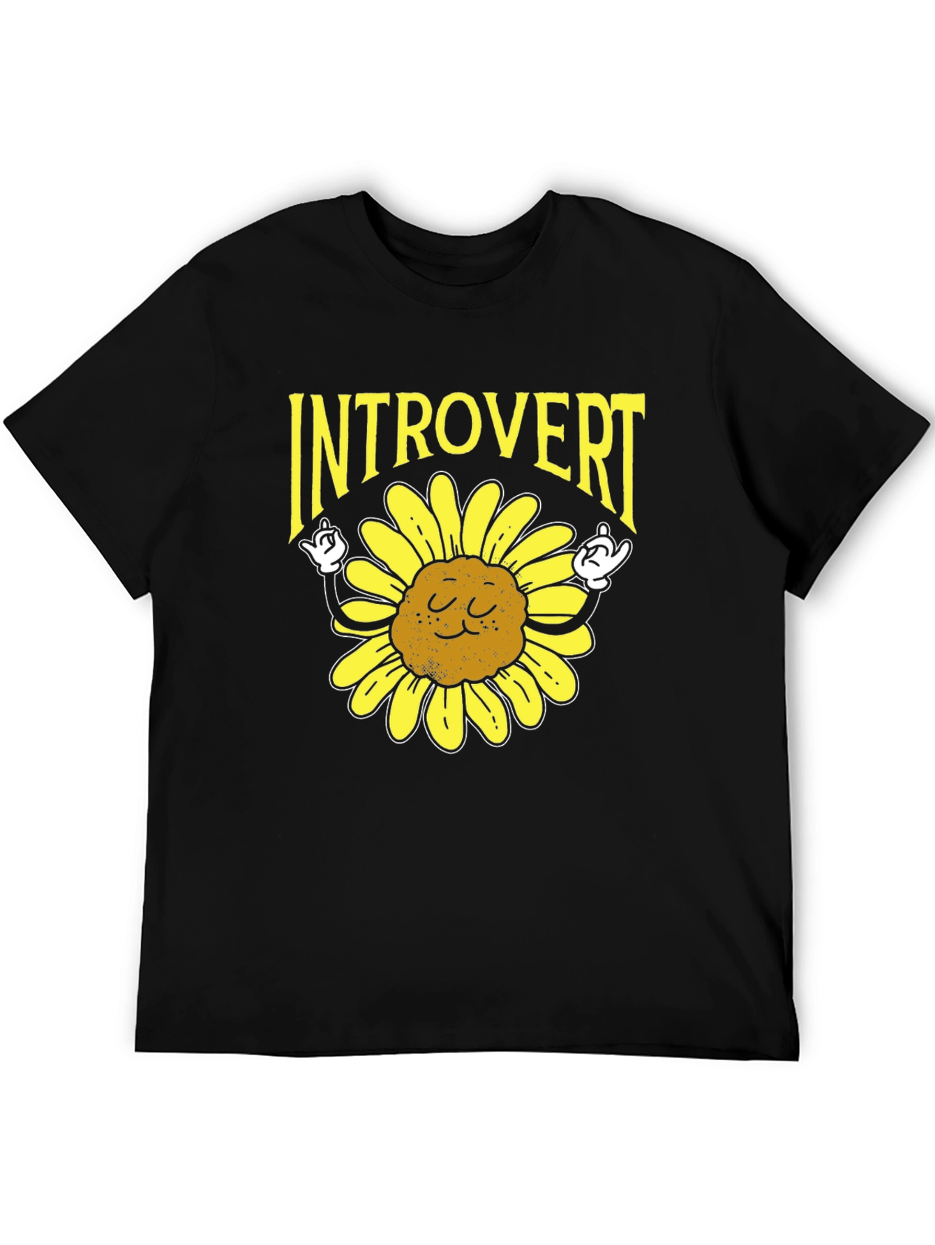 Introvert Sunflower Graphic Tee - Soft Cotton Comfort