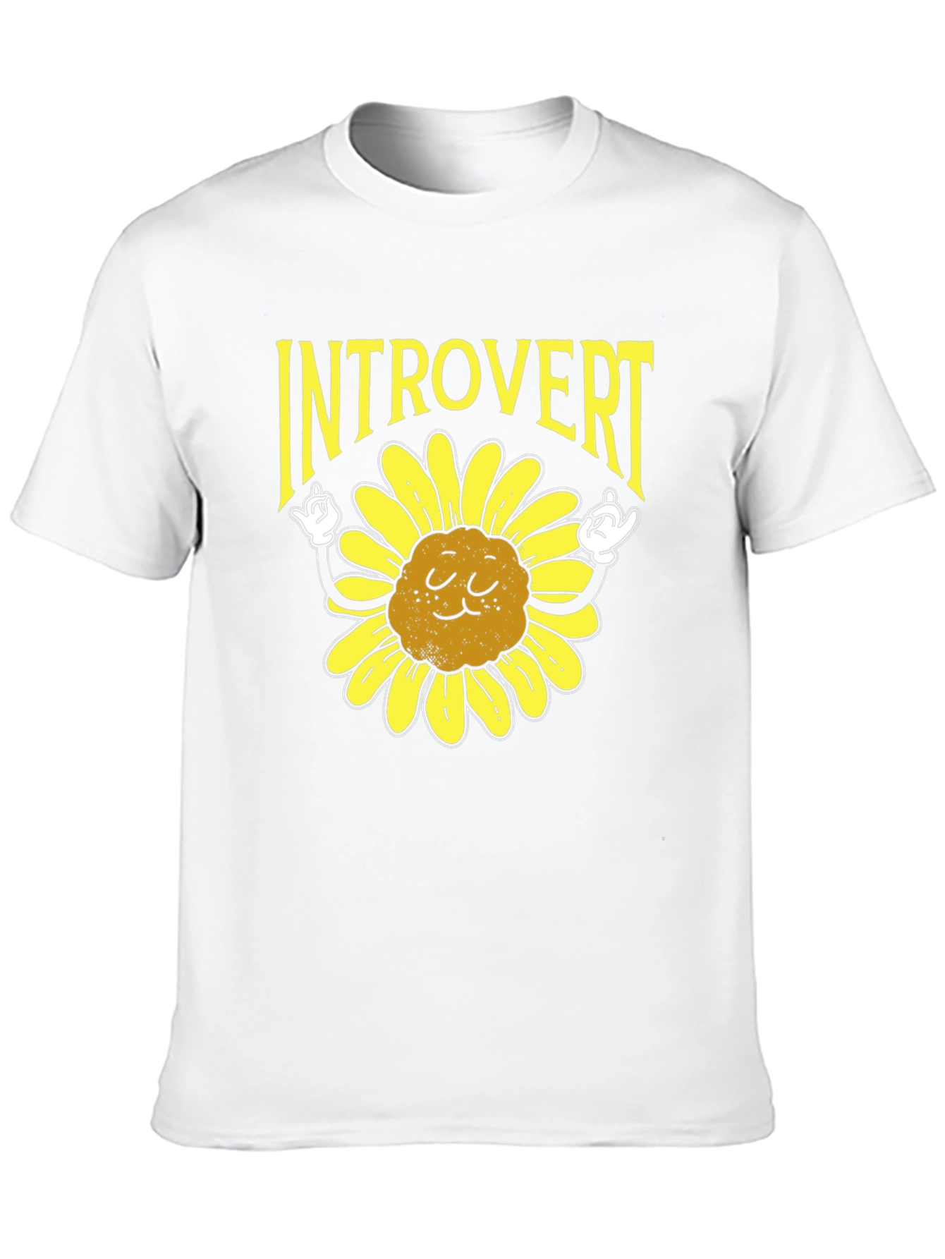 Introvert Sunflower Graphic Tee - Soft Cotton Comfort