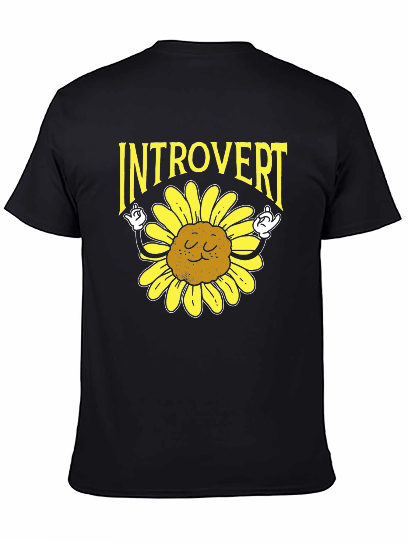 Introvert Sunflower Graphic Tee - Soft Cotton Comfort