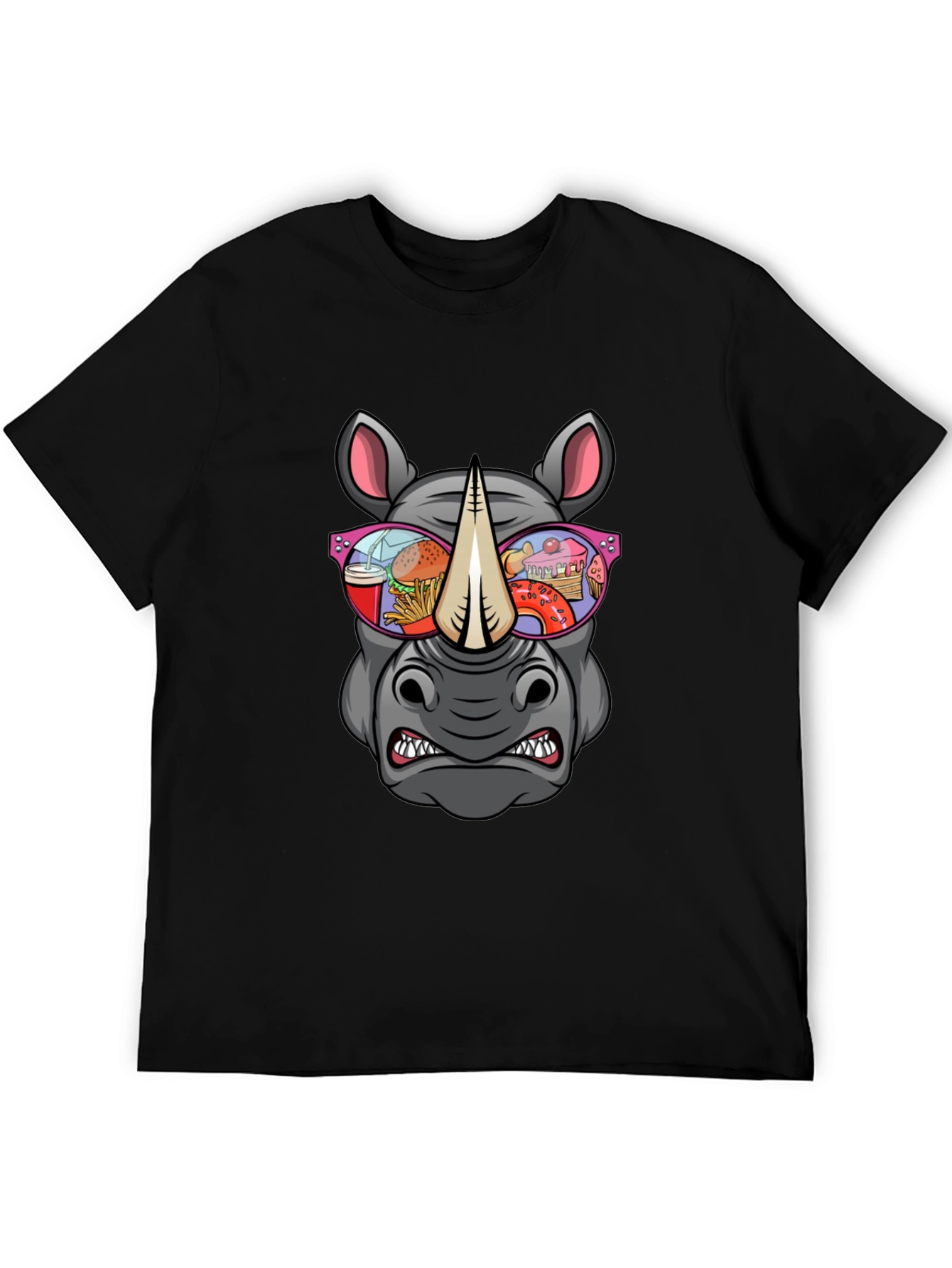 Rhino Fast Food Sunglasses Graphic Tee