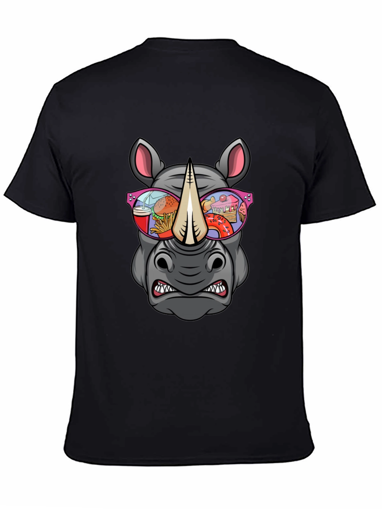 Rhino Fast Food Sunglasses Graphic Tee