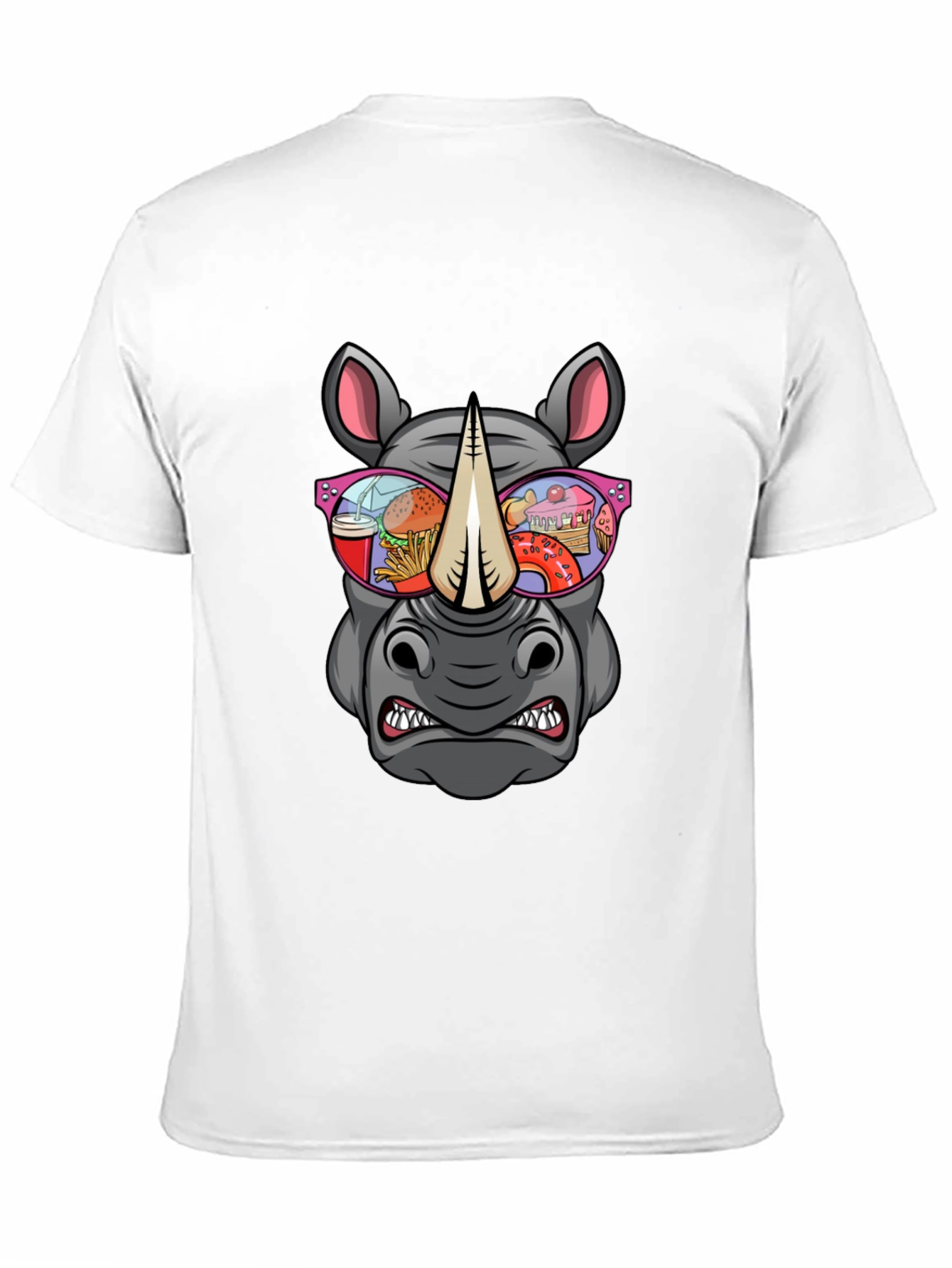 Rhino Fast Food Sunglasses Graphic Tee