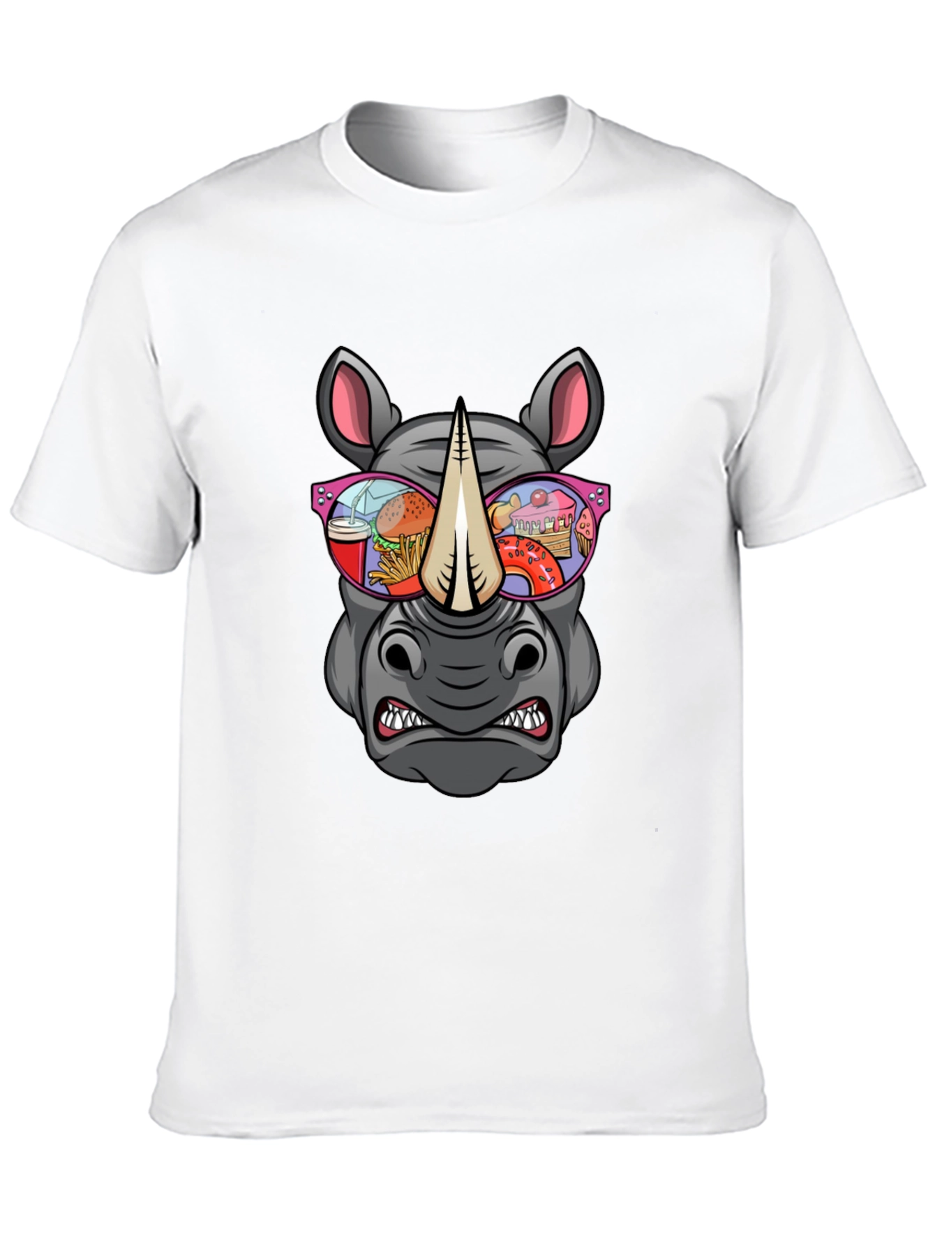 Rhino Fast Food Sunglasses Graphic Tee