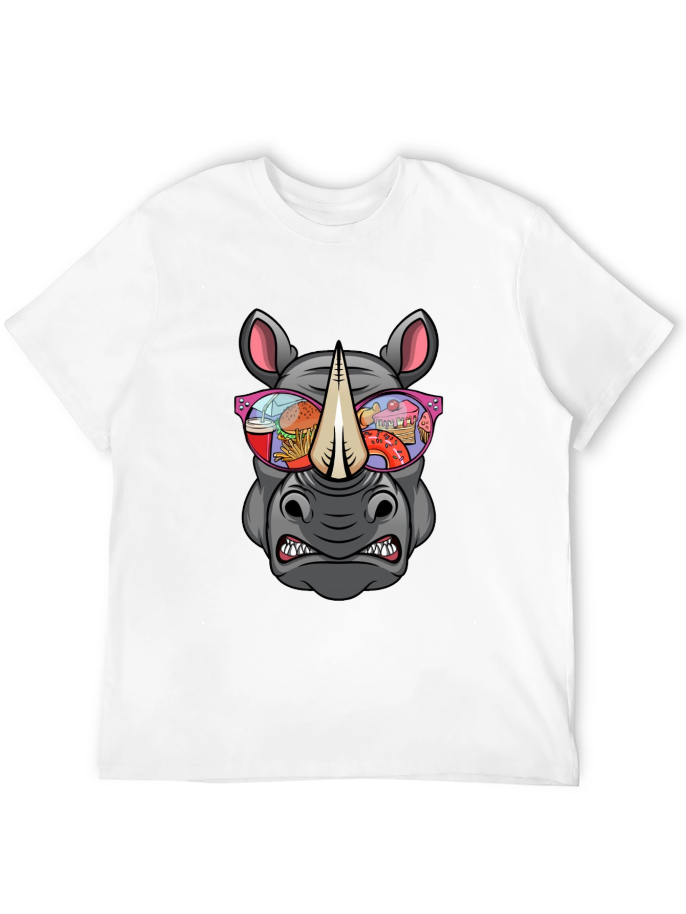 Rhino Fast Food Sunglasses Graphic Tee