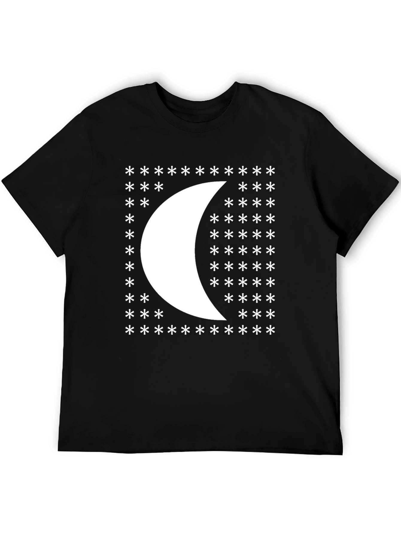 Crescent Moon Star Graphic Black T-Shirt