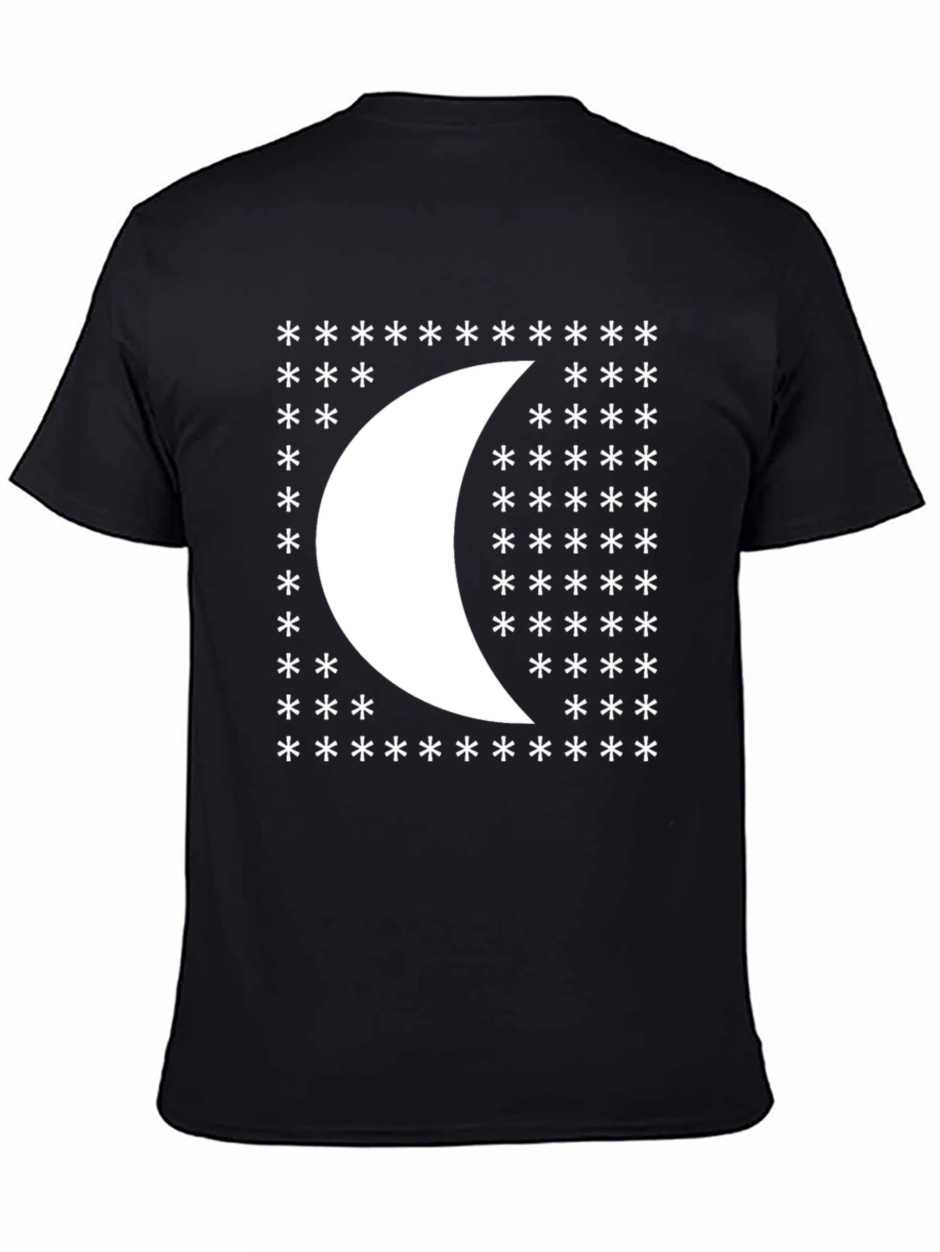 Crescent Moon Star Graphic Black T-Shirt
