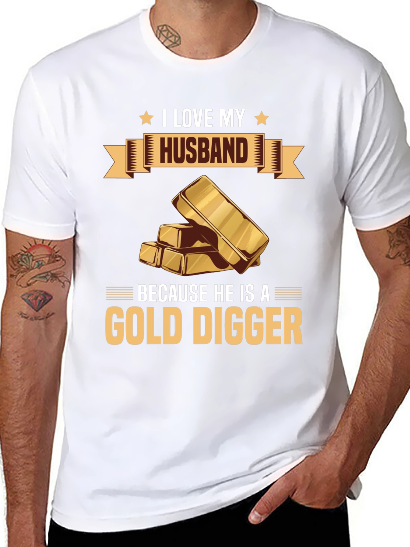 I Love My Husband Gold Digger Graphic T-Shirt