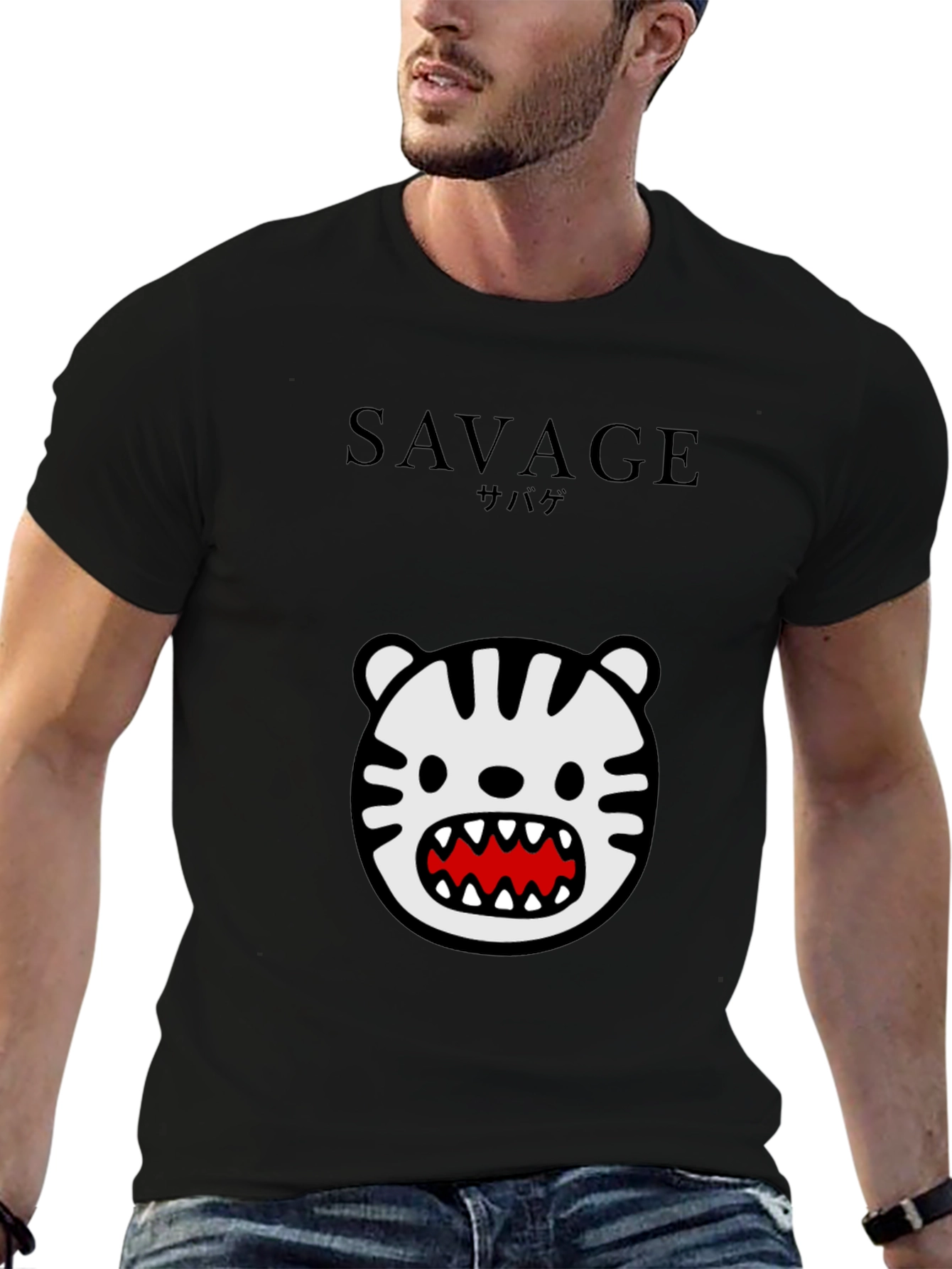 Savage Tiger Graphic Black T-Shirt
