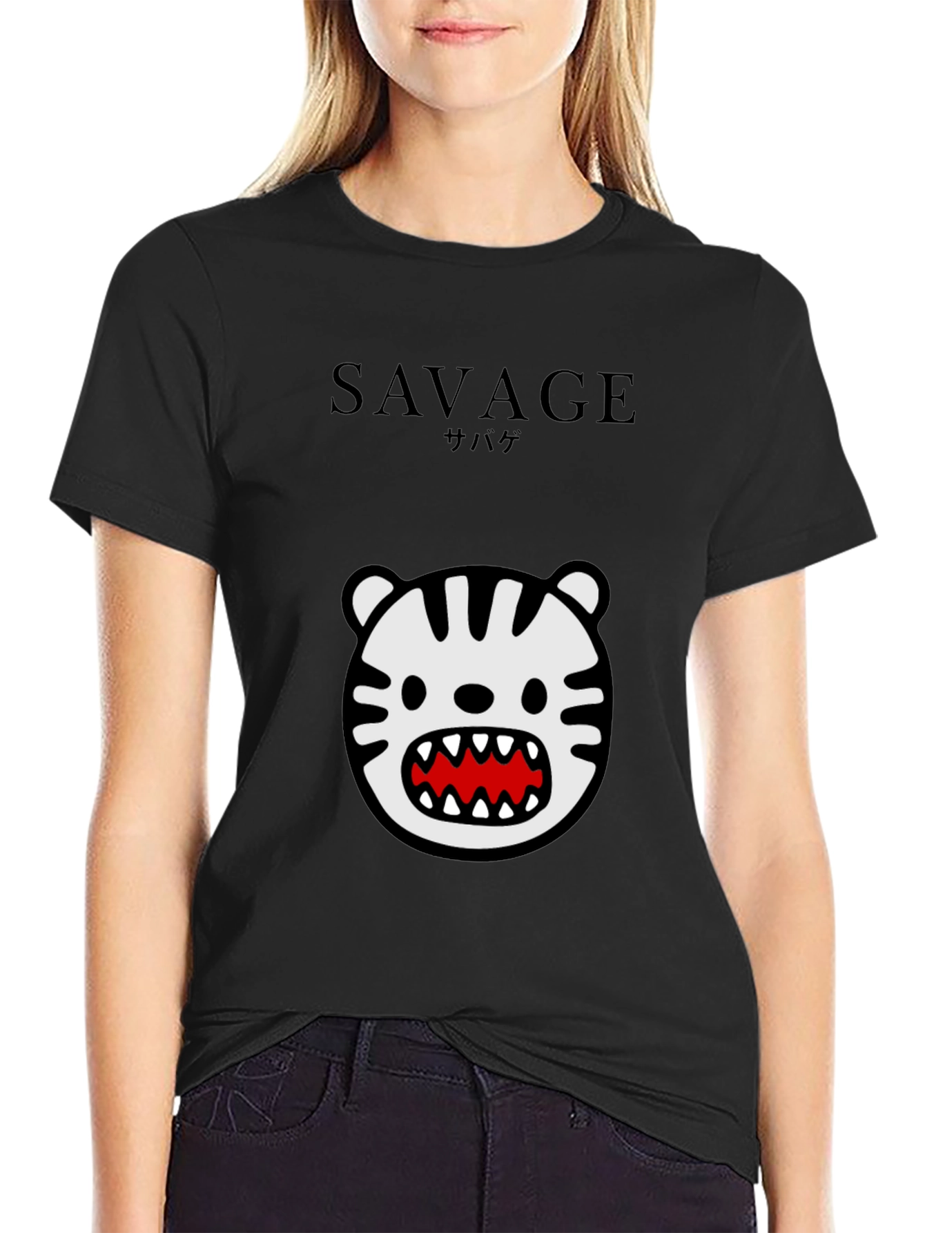 Savage Tiger Graphic Black T-Shirt