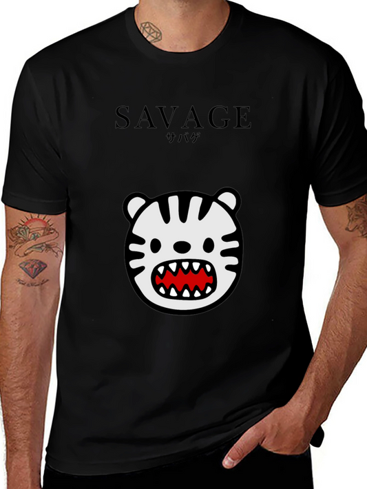 Savage Tiger Graphic Black T-Shirt