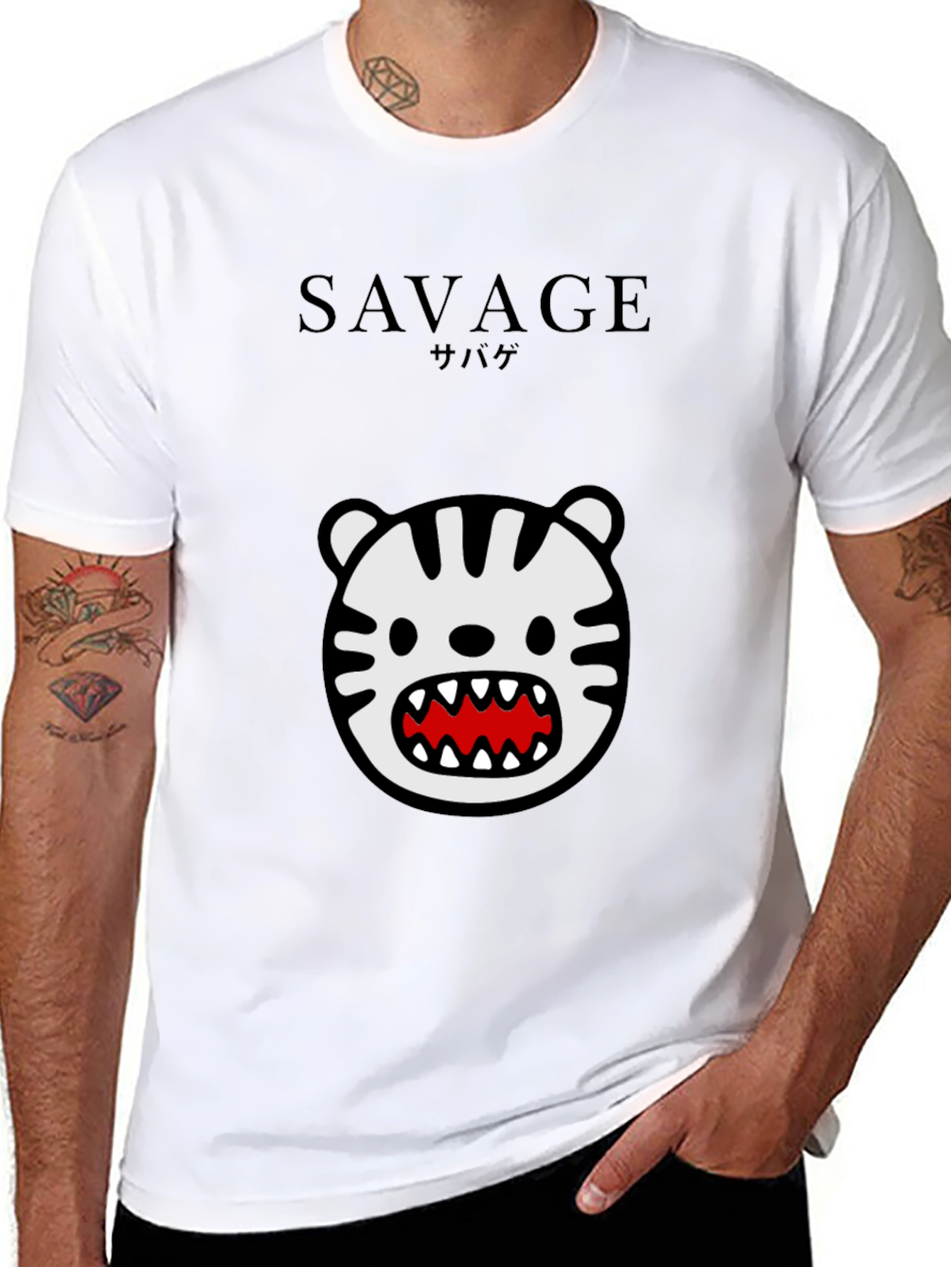 Savage Tiger Graphic Black T-Shirt