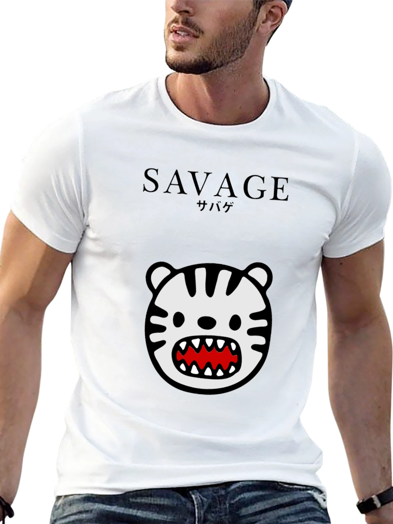 Savage Tiger Graphic Black T-Shirt