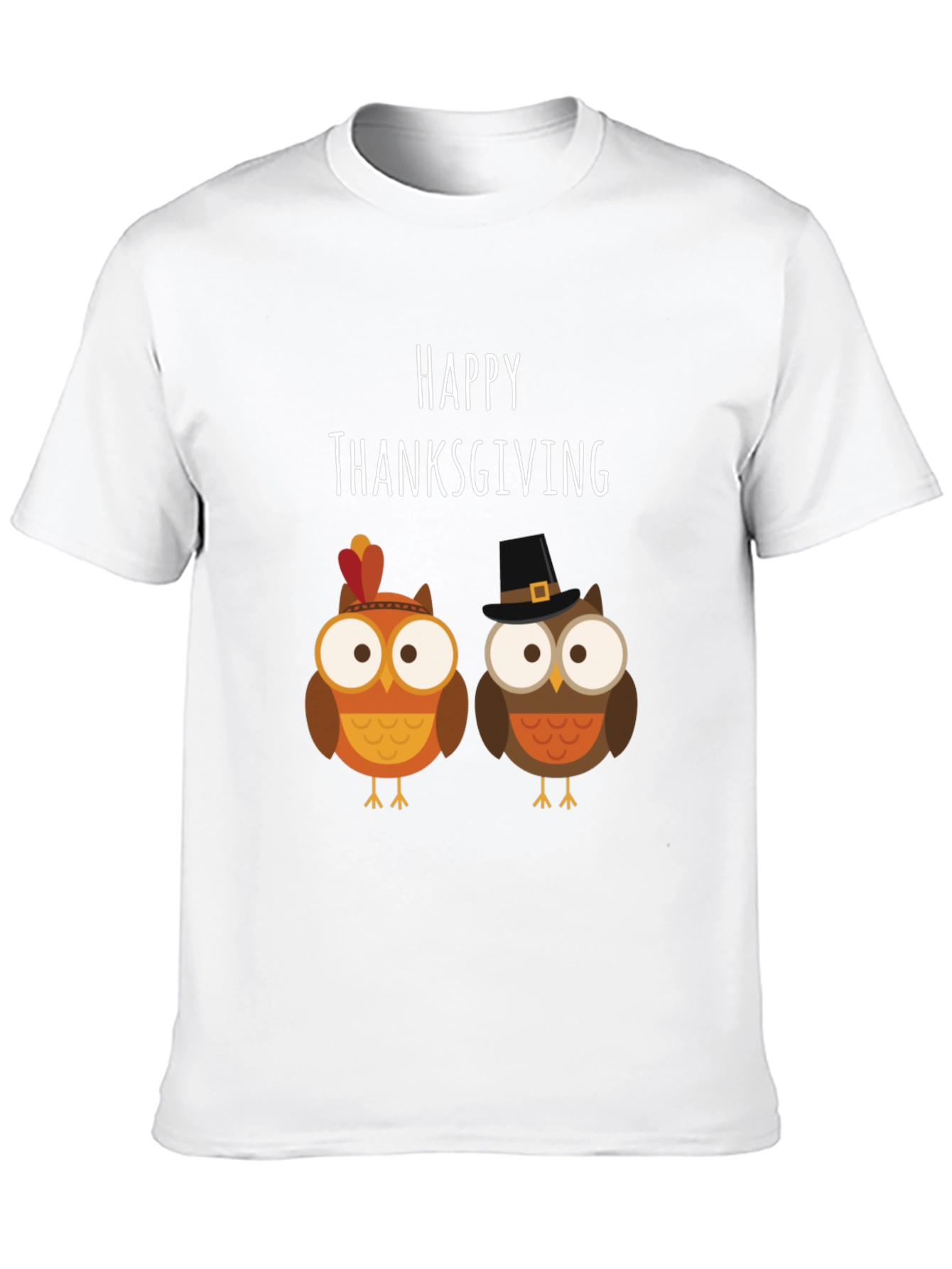 Happy Thanksgiving Owls Graphic T-Shirt