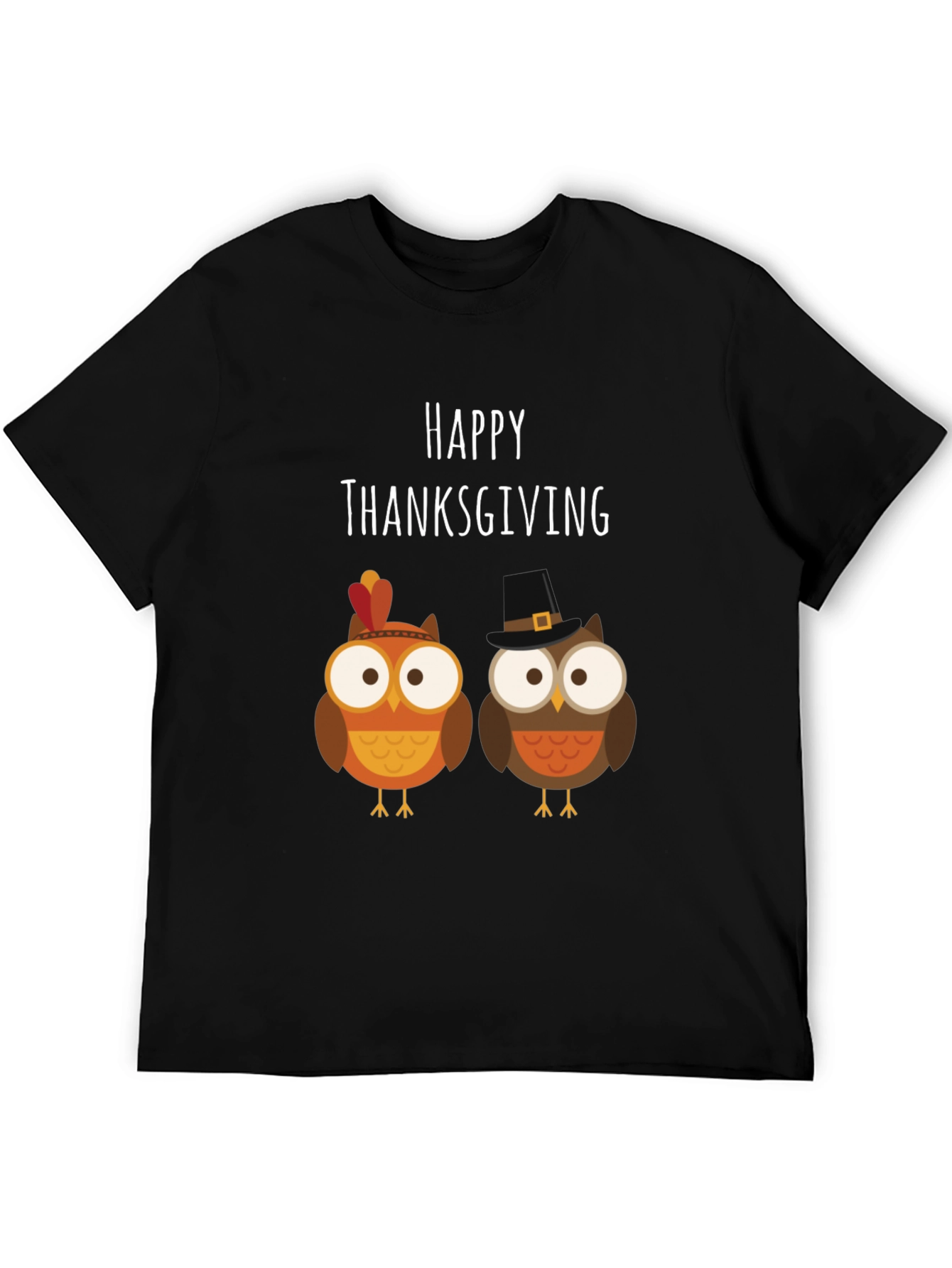 Happy Thanksgiving Owls Graphic T-Shirt