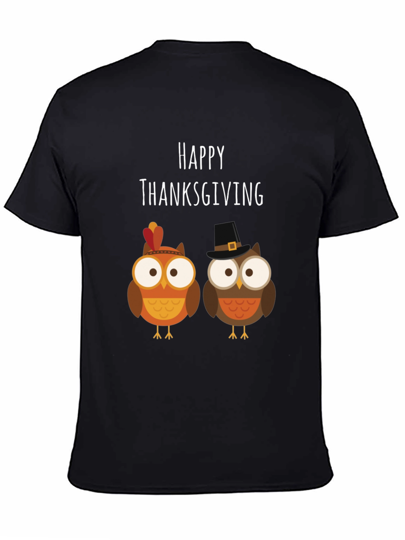 Happy Thanksgiving Owls Graphic T-Shirt