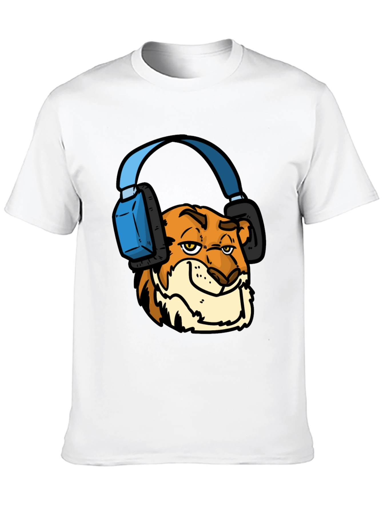 Cool Tiger Headphone Tee - Mens Black T-Shirt