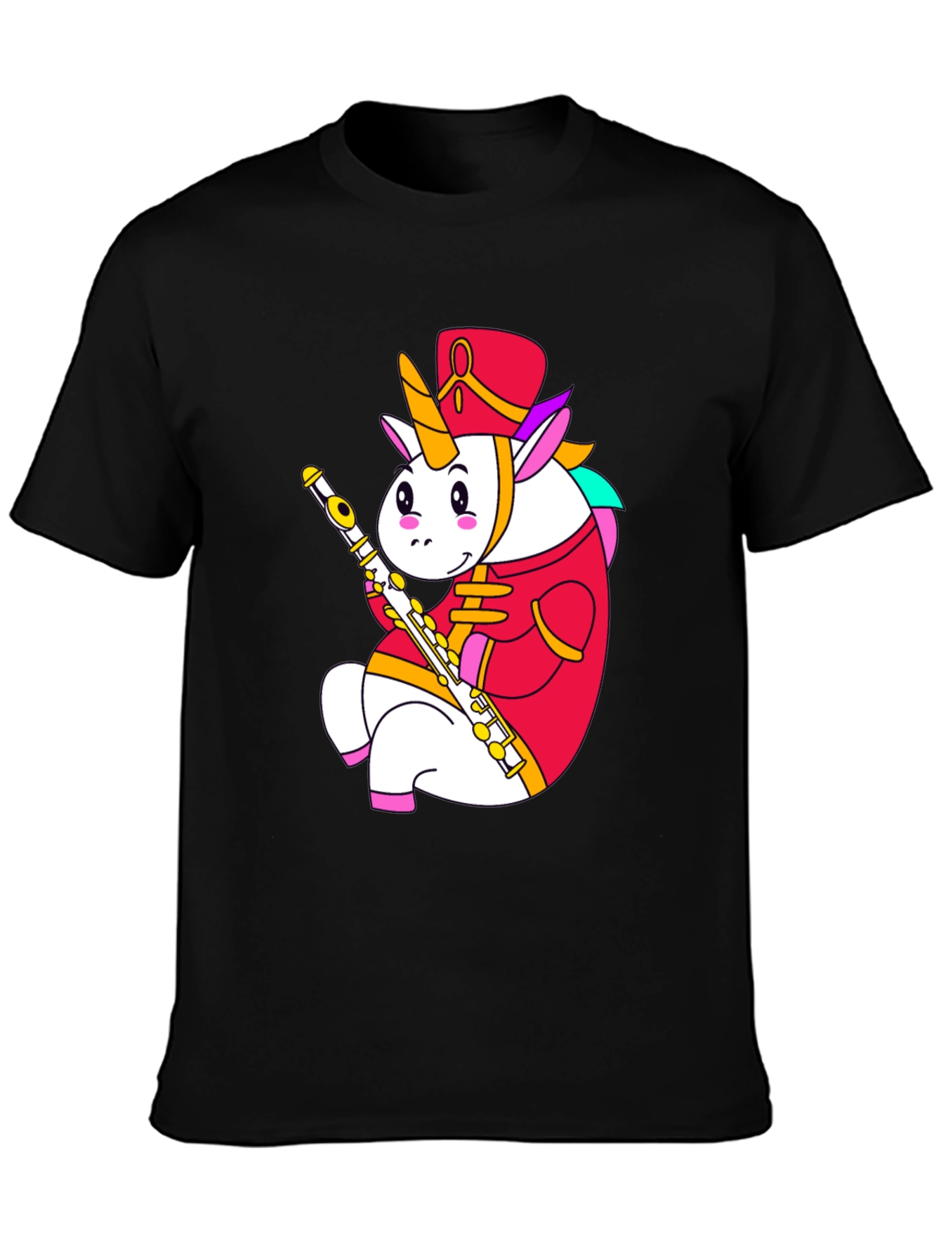Unicorn Flute Player Graphic T-Shirt