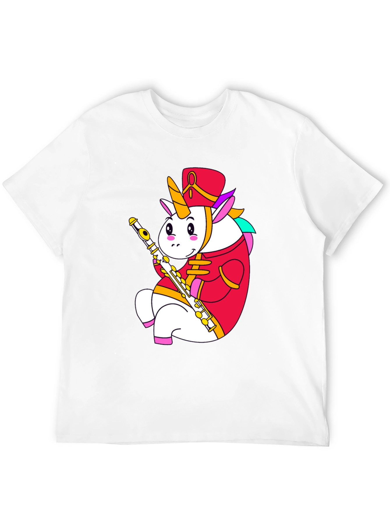 Unicorn Flute Player Graphic T-Shirt