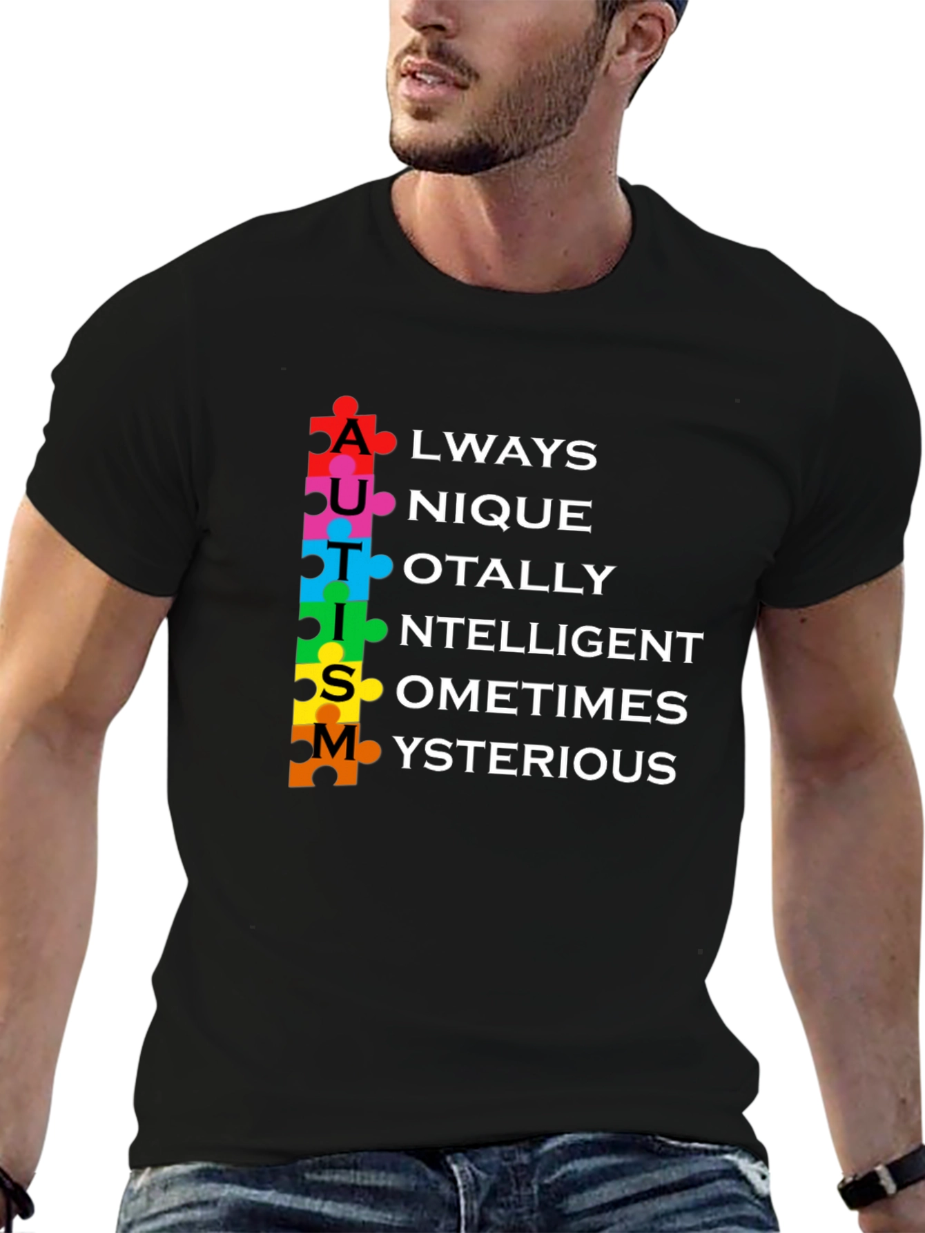 Autism Awareness T-Shirt - Puzzle Piece Design