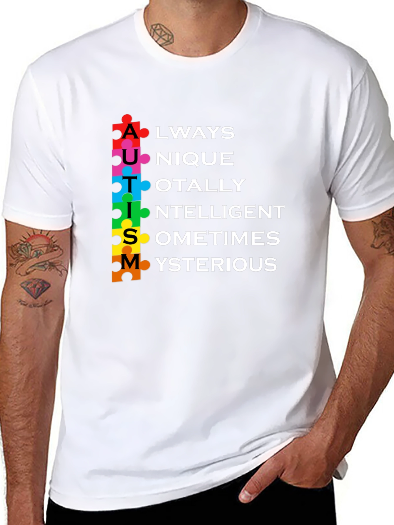 Autism Awareness T-Shirt - Puzzle Piece Design