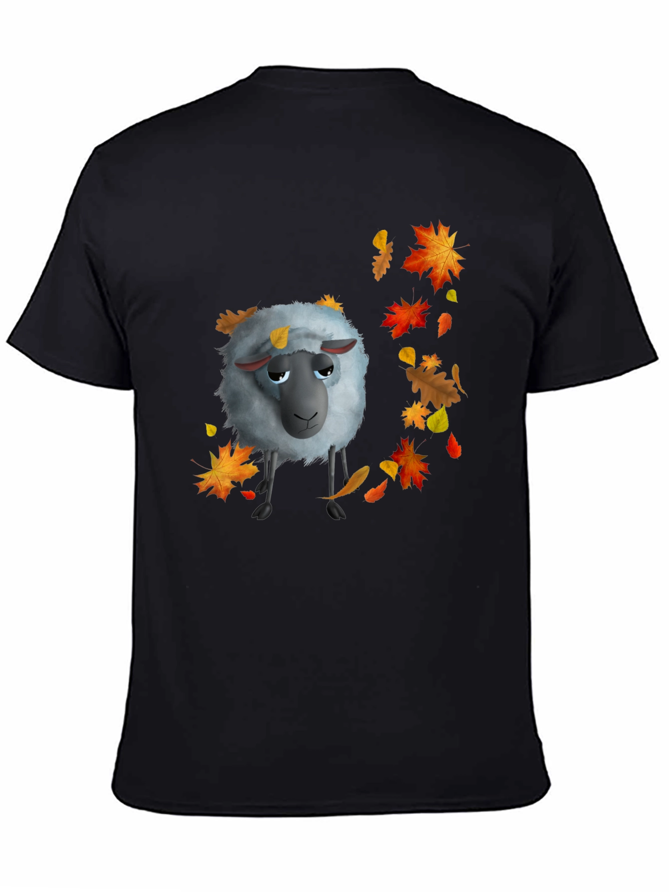 Autumn Sheep Black T-Shirt