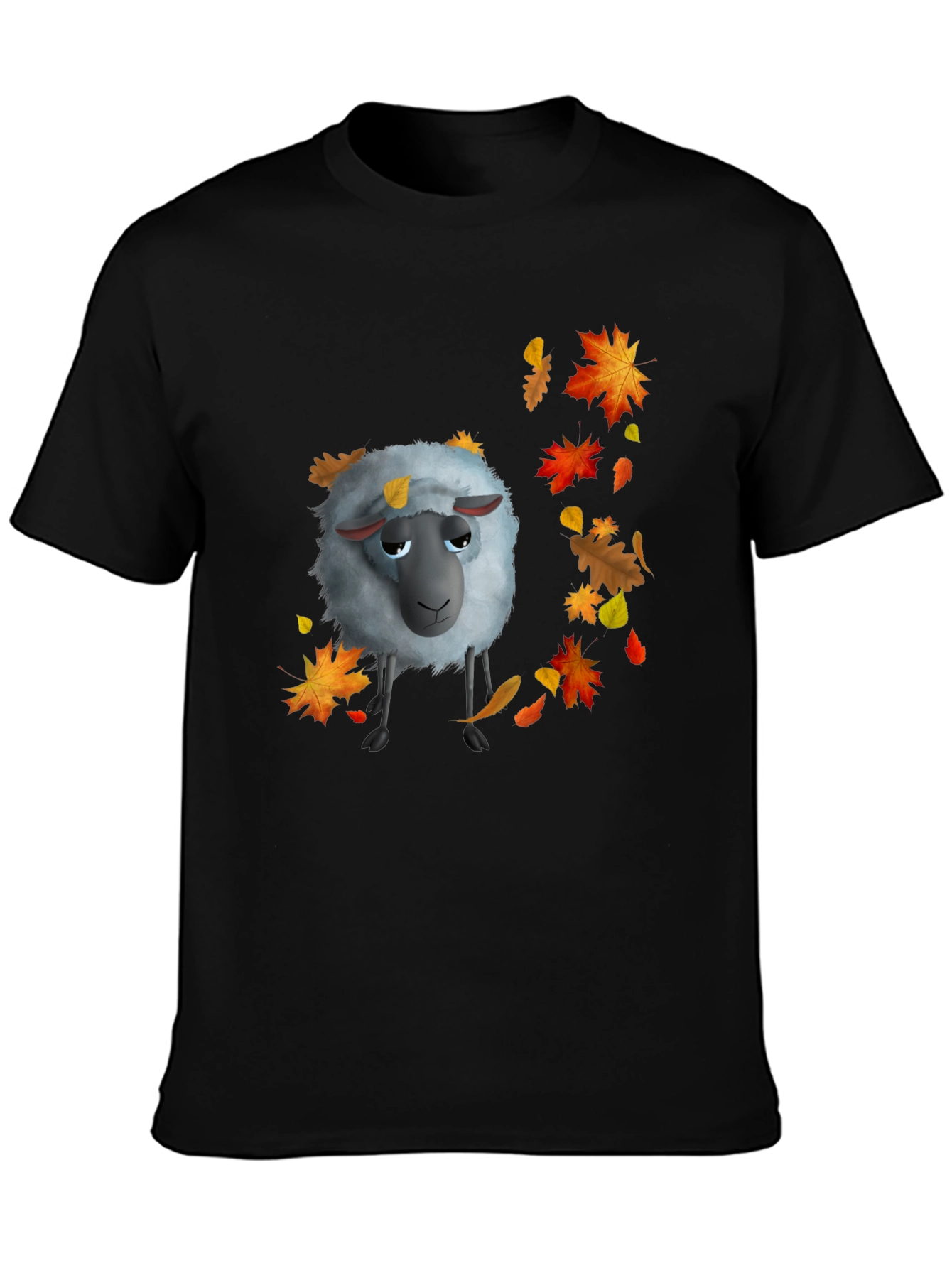 Autumn Sheep Black T-Shirt