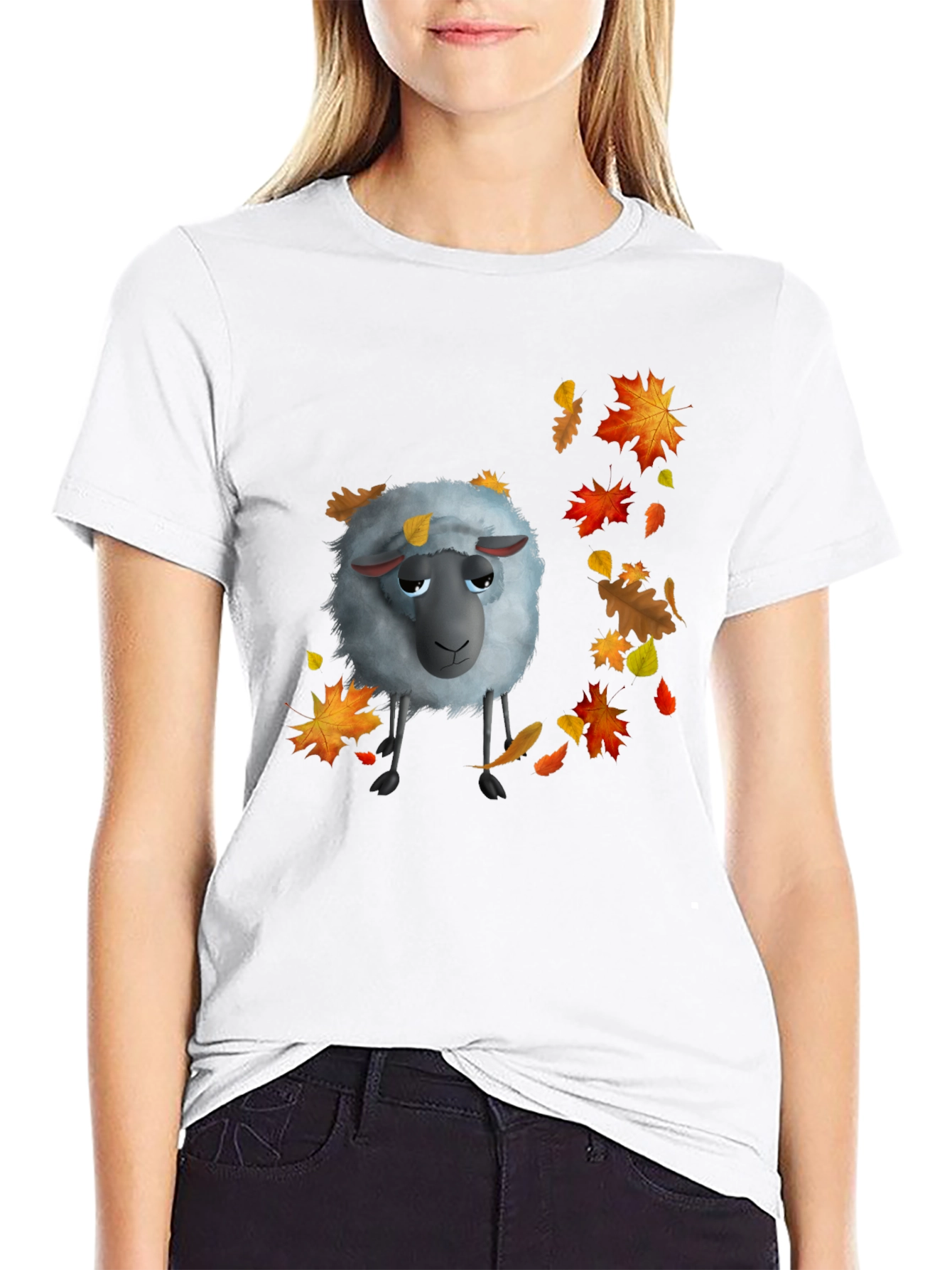 Autumn Sheep Black T-Shirt