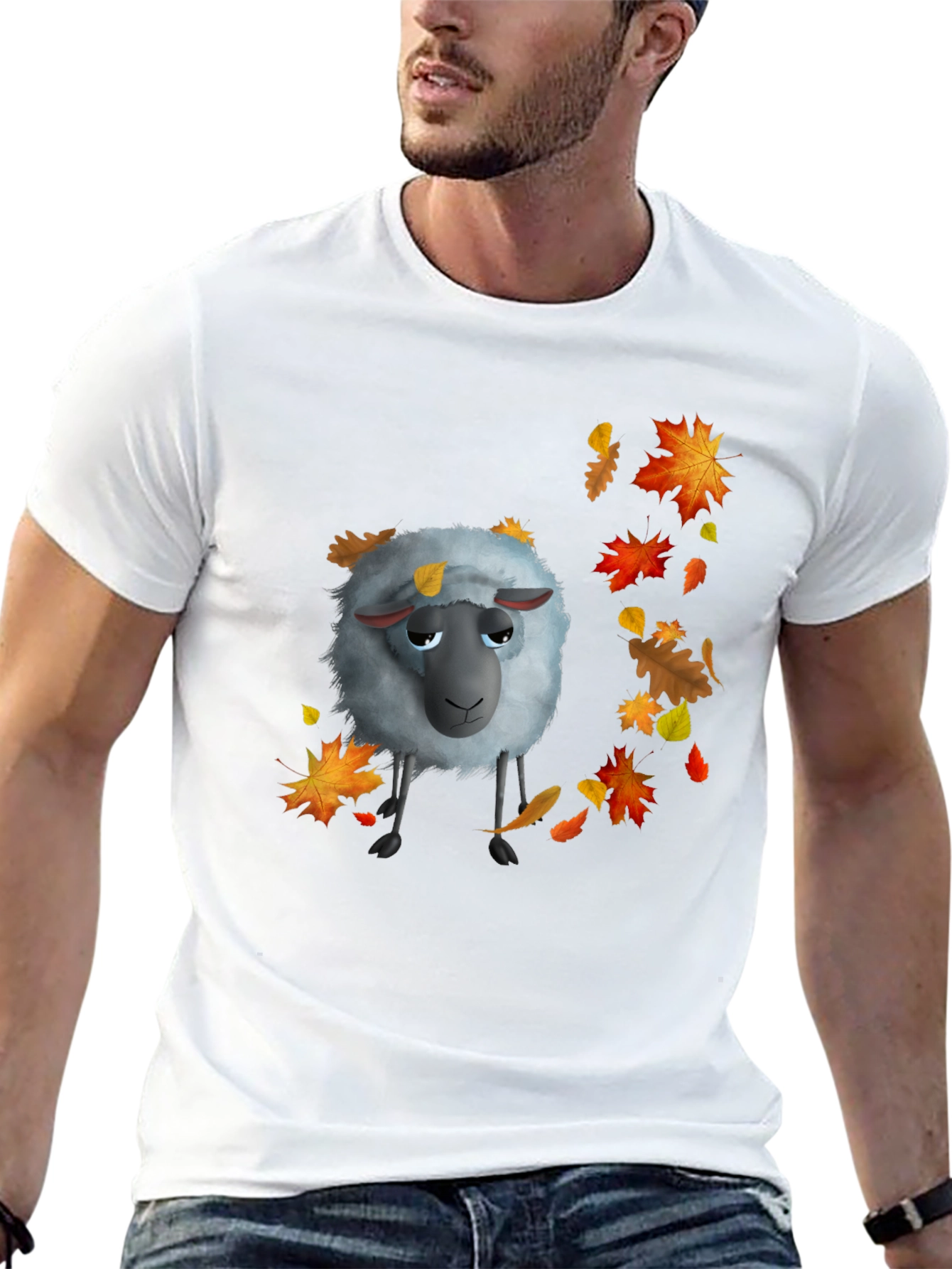 Autumn Sheep Black T-Shirt